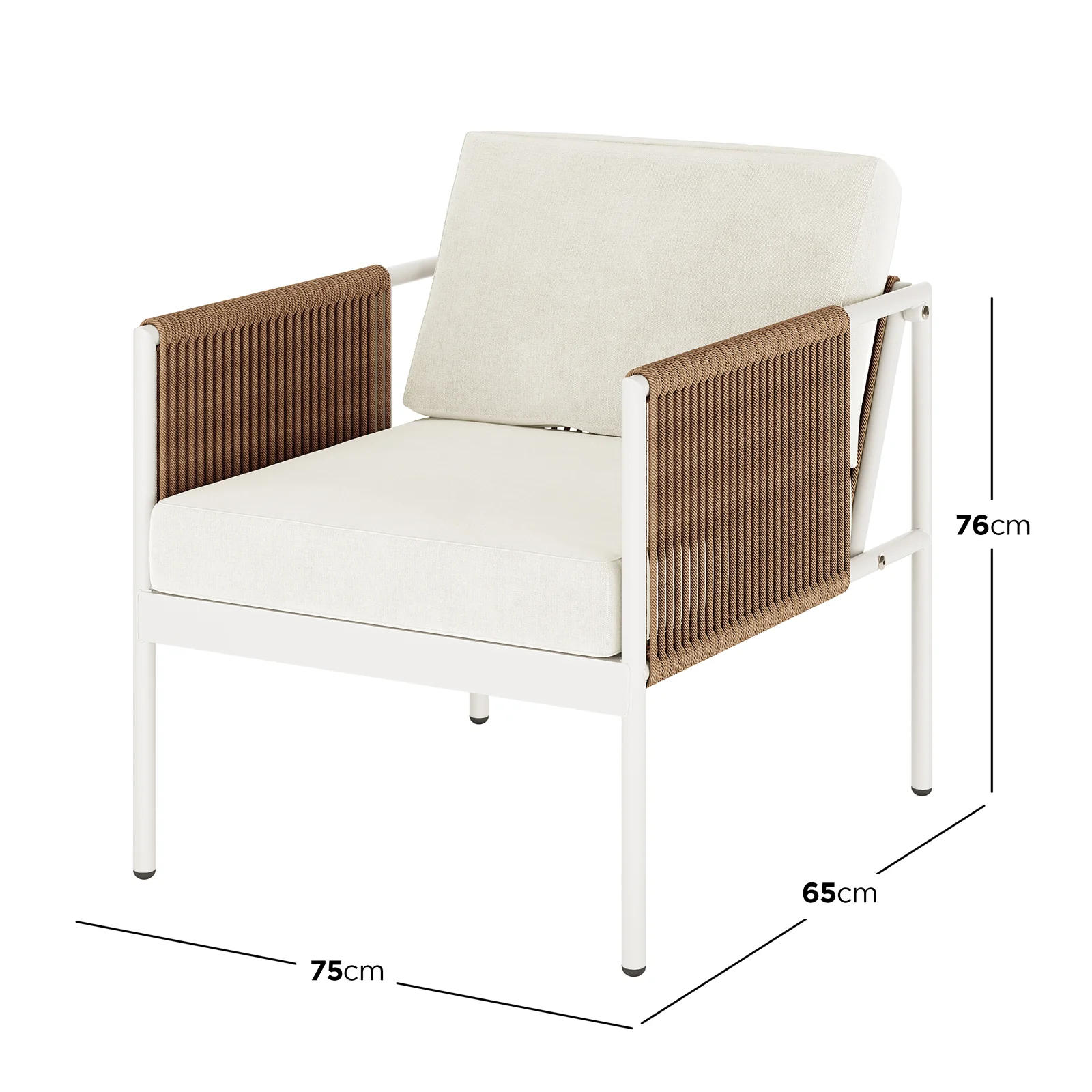 Brujas 4 Seater Wicker Outdoor Lounge Set in Light Beige - Image 4