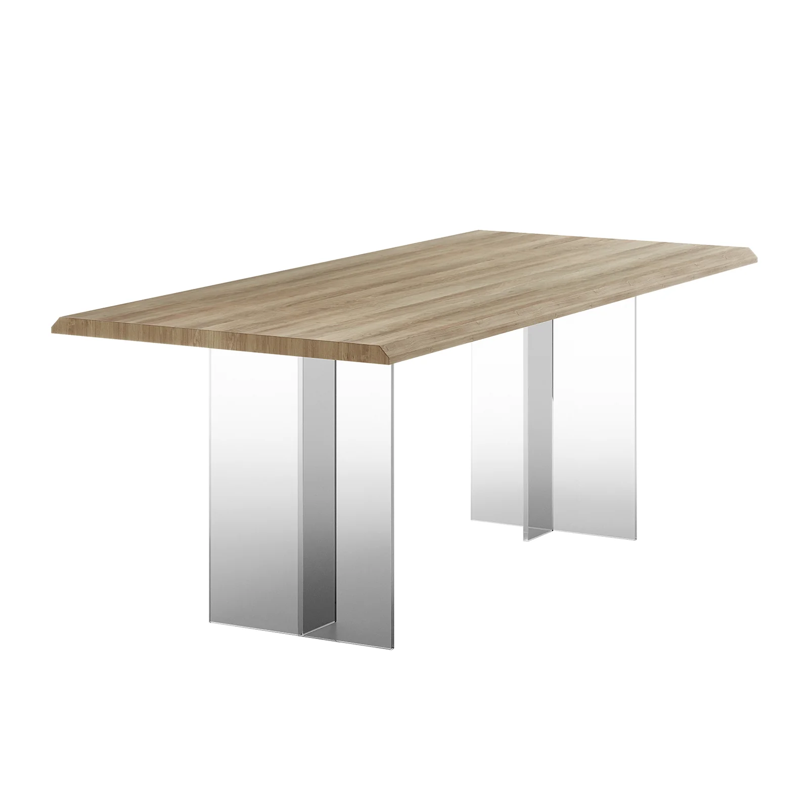 Bruno 200cm Acrylic Floating Dining Table in Natural - Image 4
