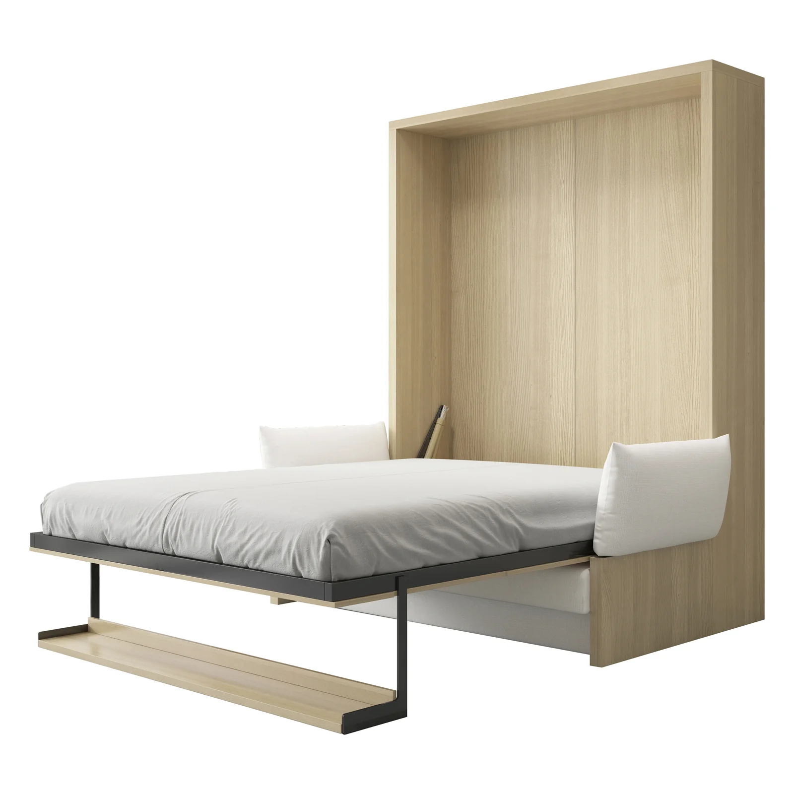 Byron & Cybele Queen Wall Bed & Mattress Package in White - Image 12