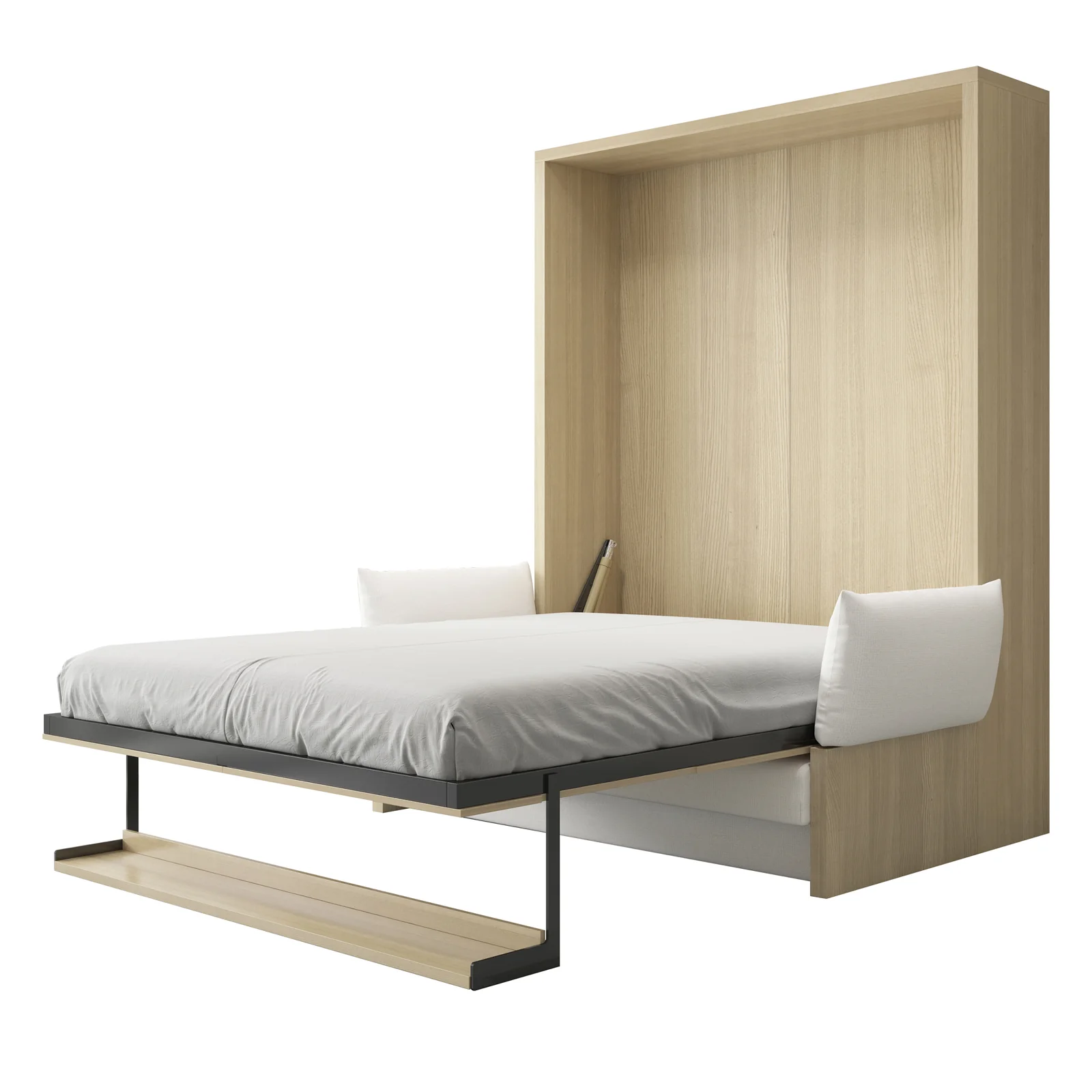 Byron & Cybele Queen Wall Bed & Mattress Package in White - Image 8