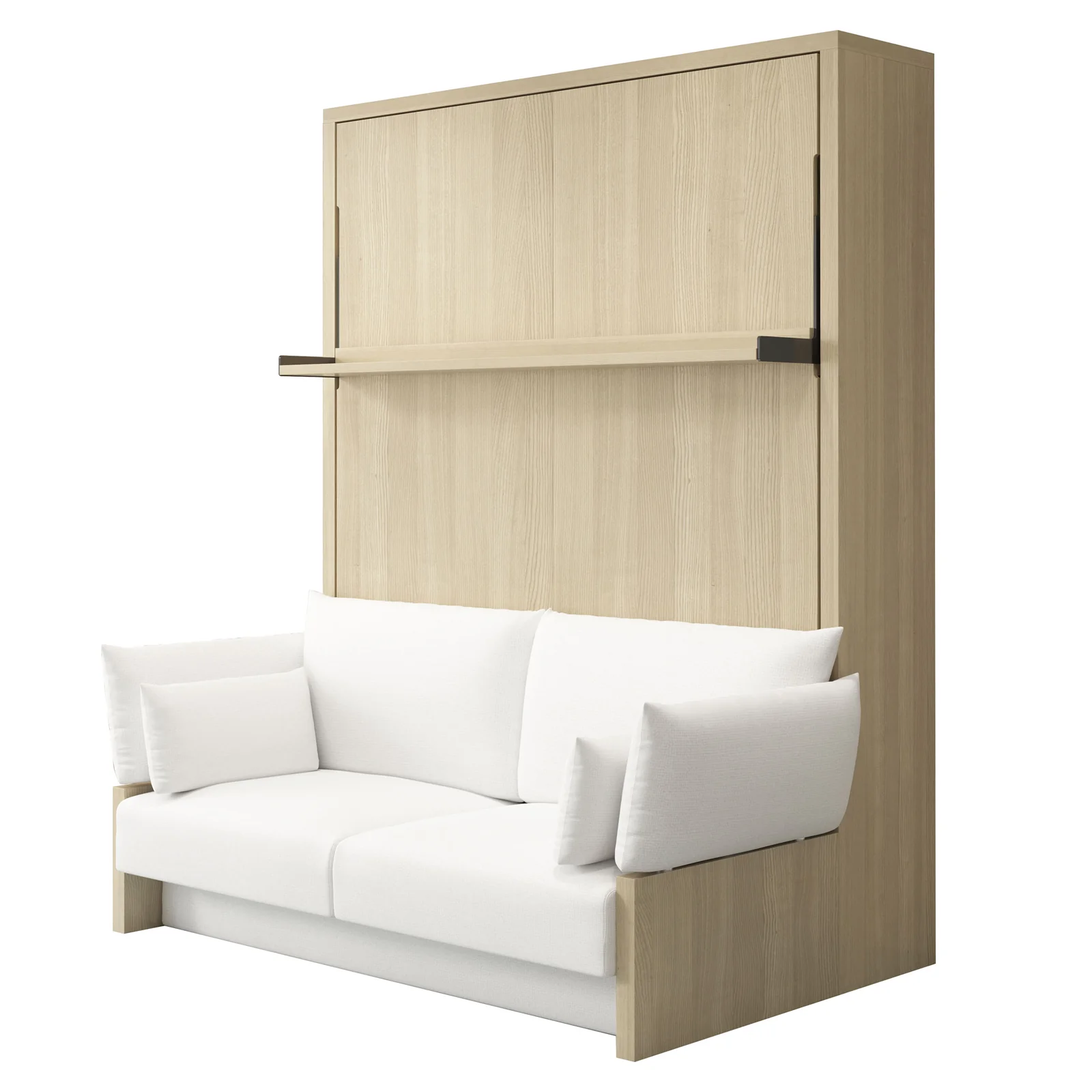 Byron Queen 2-in-1 Foldout Wall Bed & Sofa in White - Image 9