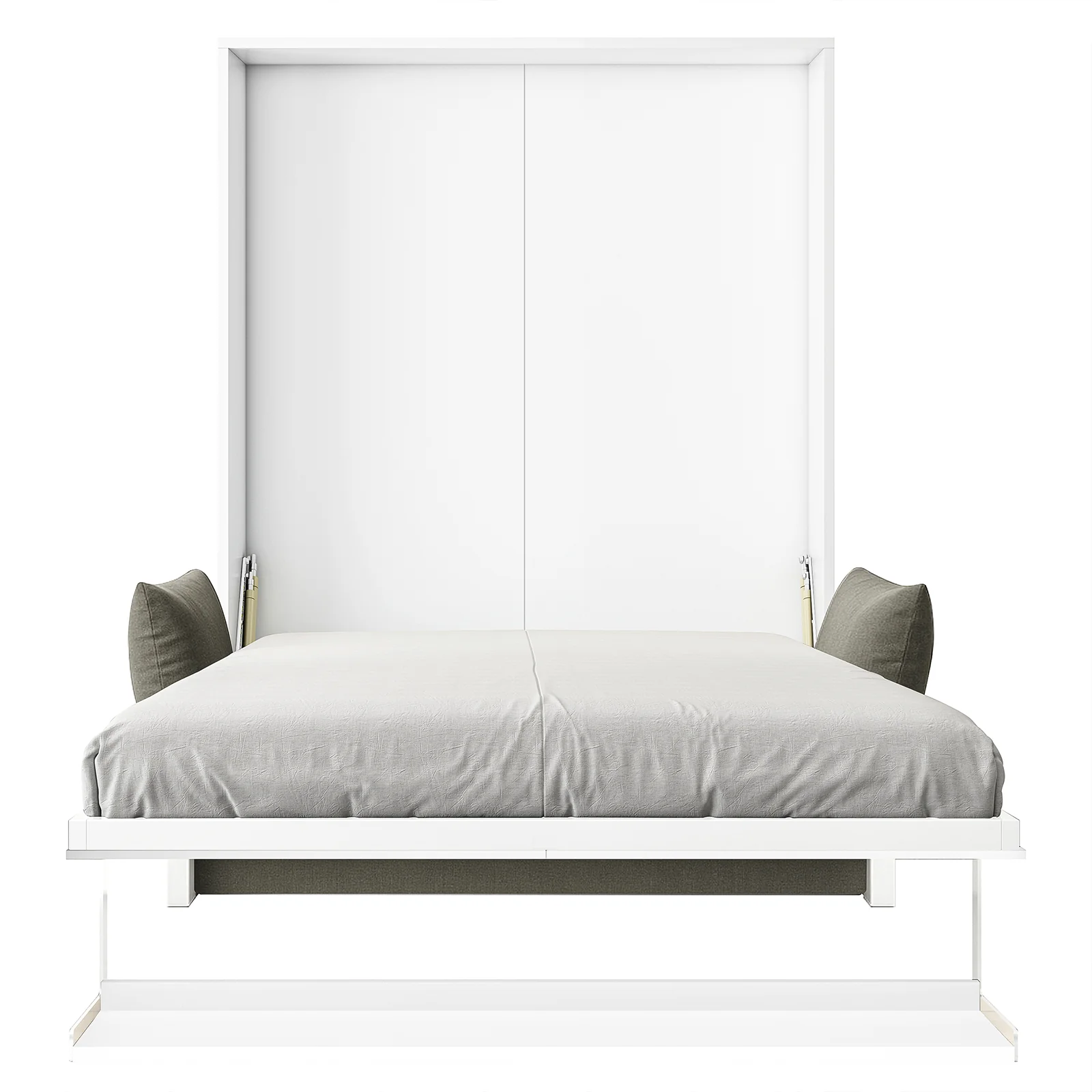 Byron Queen 2-in-1 Foldout Wall Bed & Sofa in White & Grey - Image 5