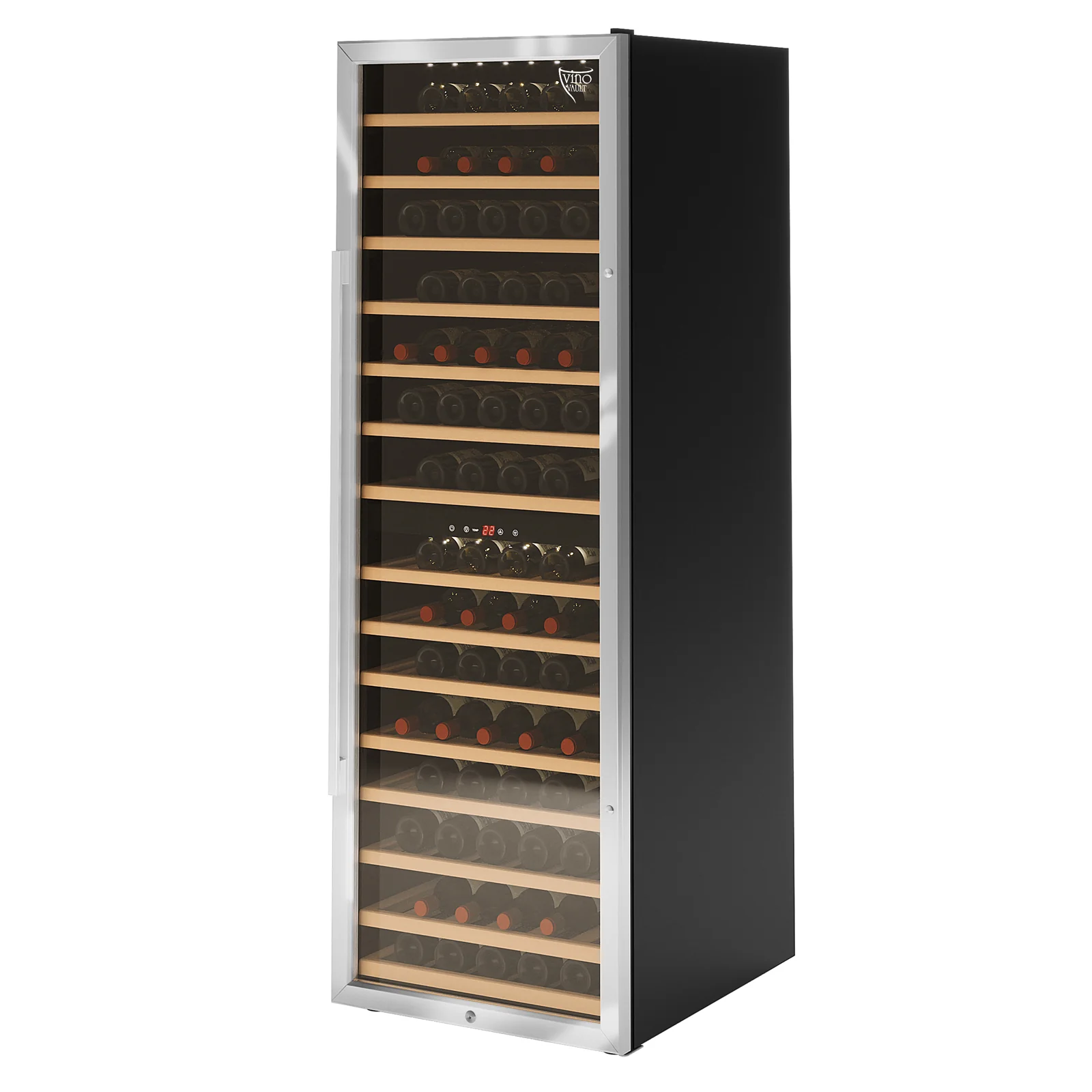 C428 155 Bottle Dual Zone Wine Fridge in Black