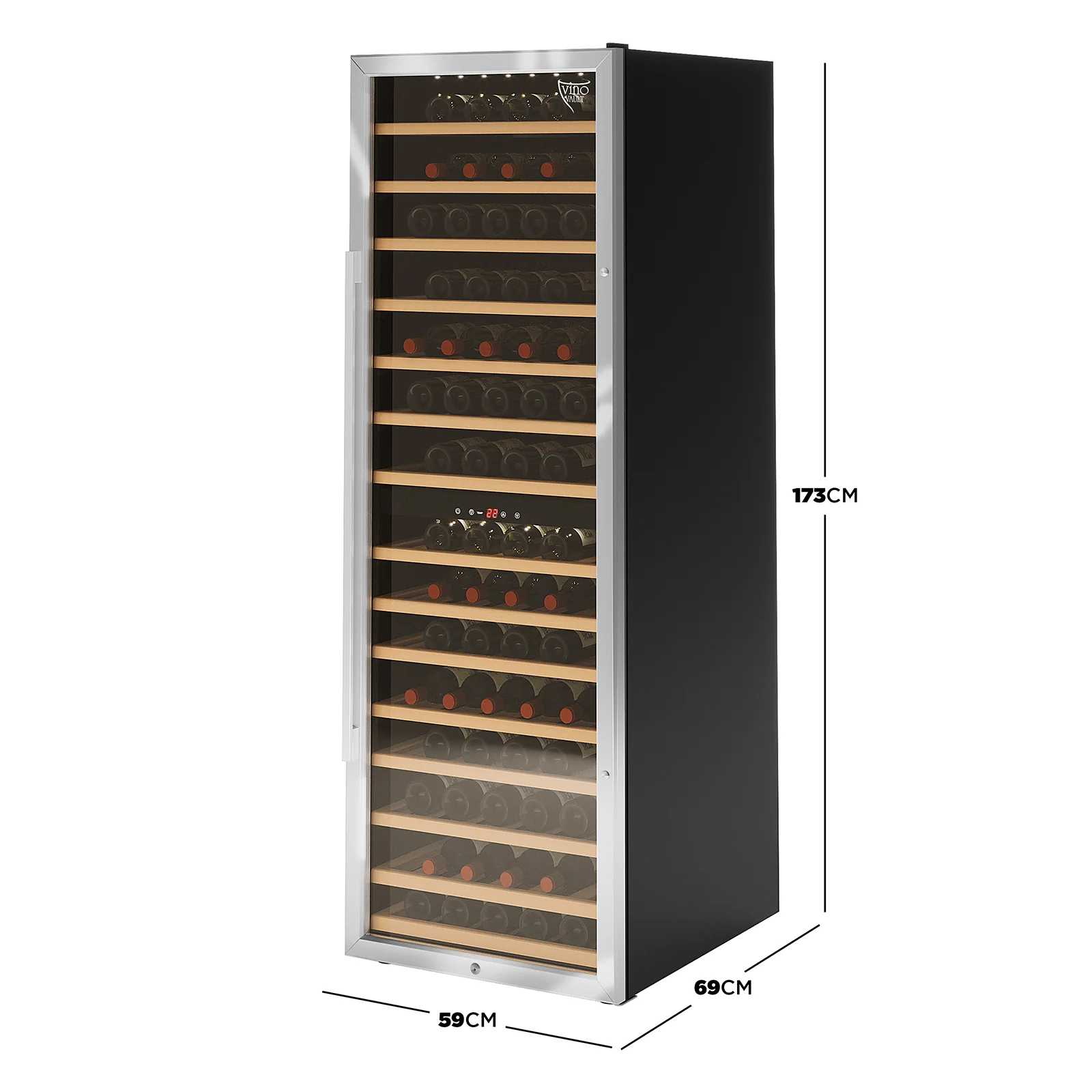 C428 155 Bottle Dual Zone Wine Fridge in Black - Image 3