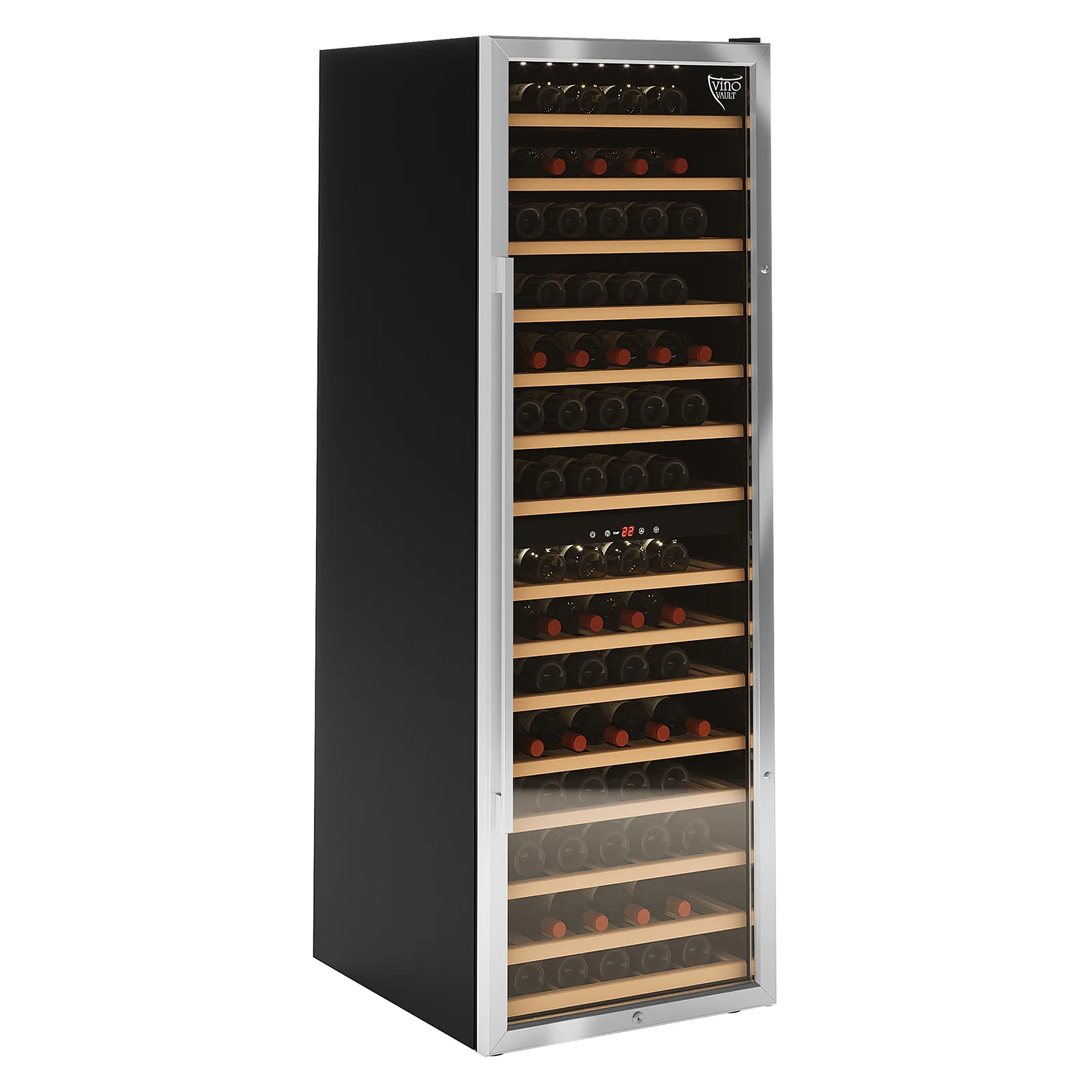 C428 155 Bottle Dual Zone Wine Fridge in Black - Image 5