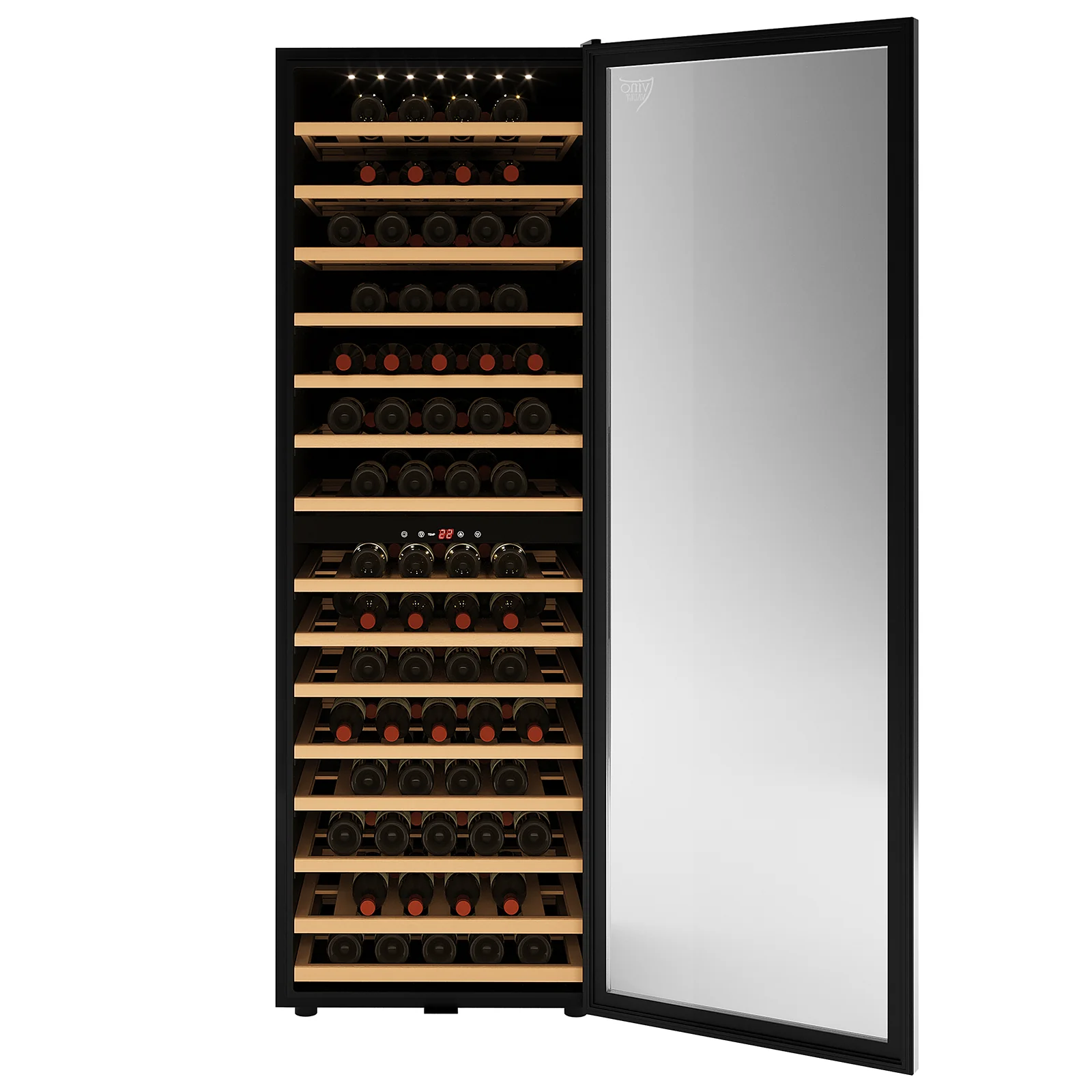 C428 155 Bottle Dual Zone Wine Fridge in Black - Image 6