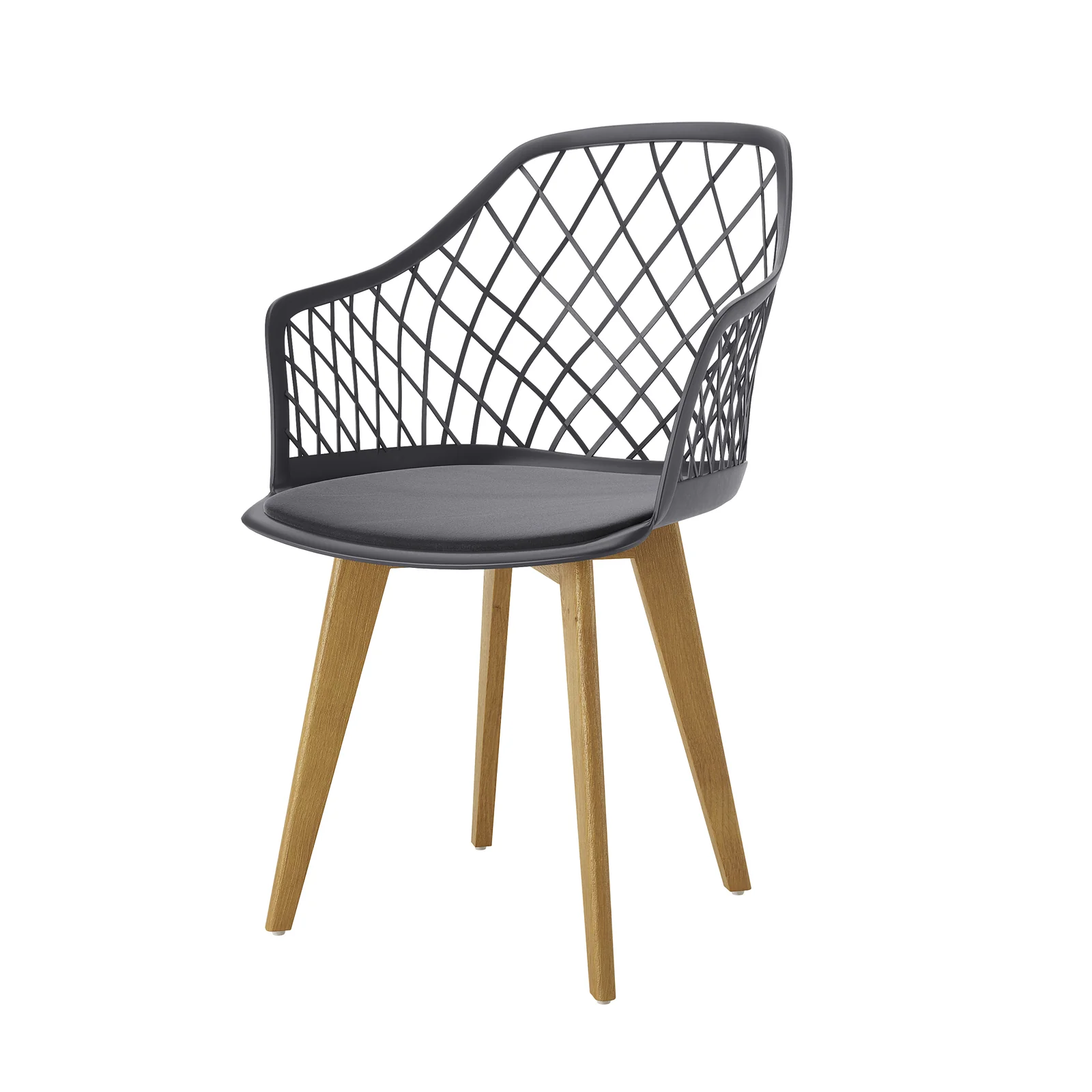 Caesar Beech Dining Chair Set of 4 in Dark Charcoal - Image 6