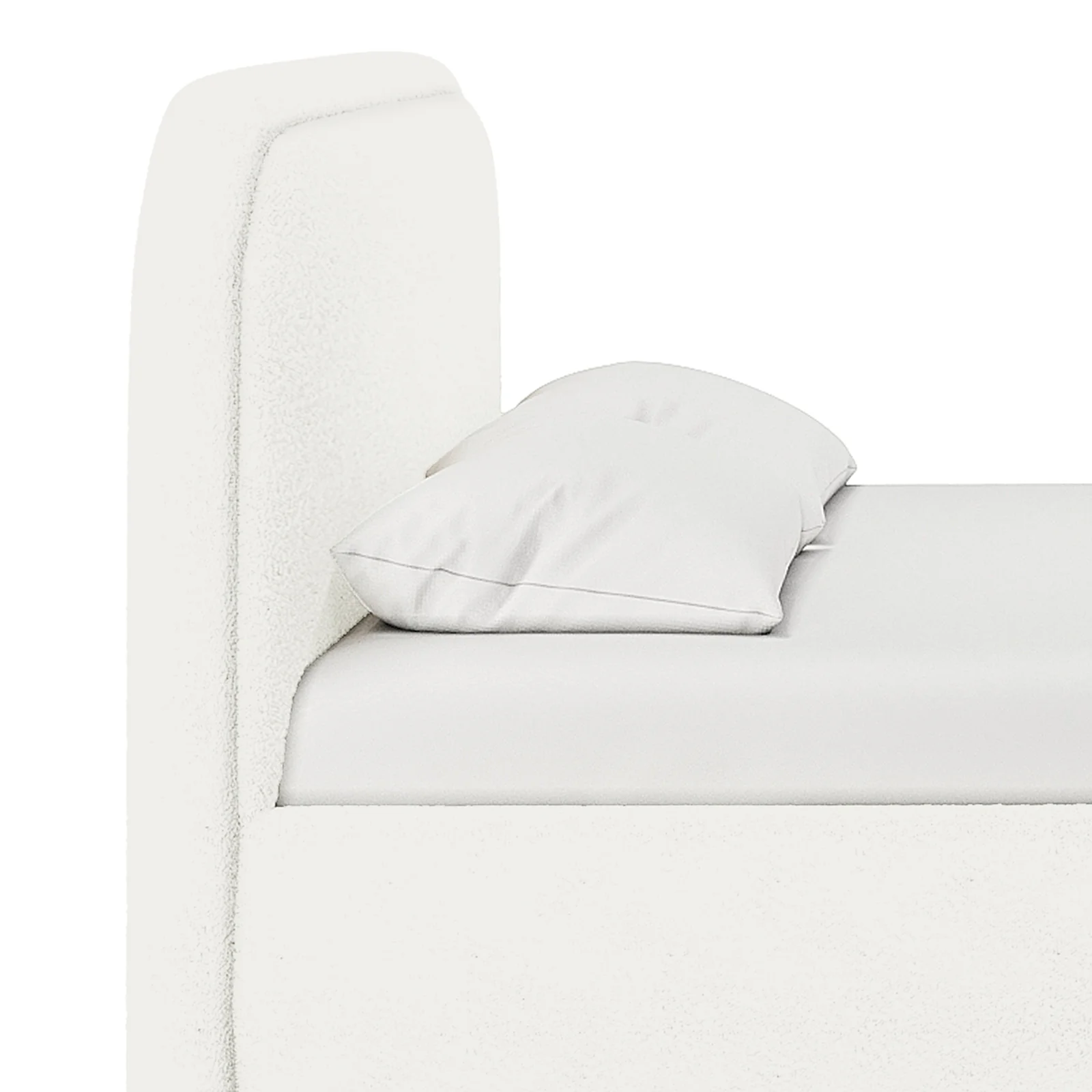 Calix Double Boucle Bed Frame in Cream White - Image 7