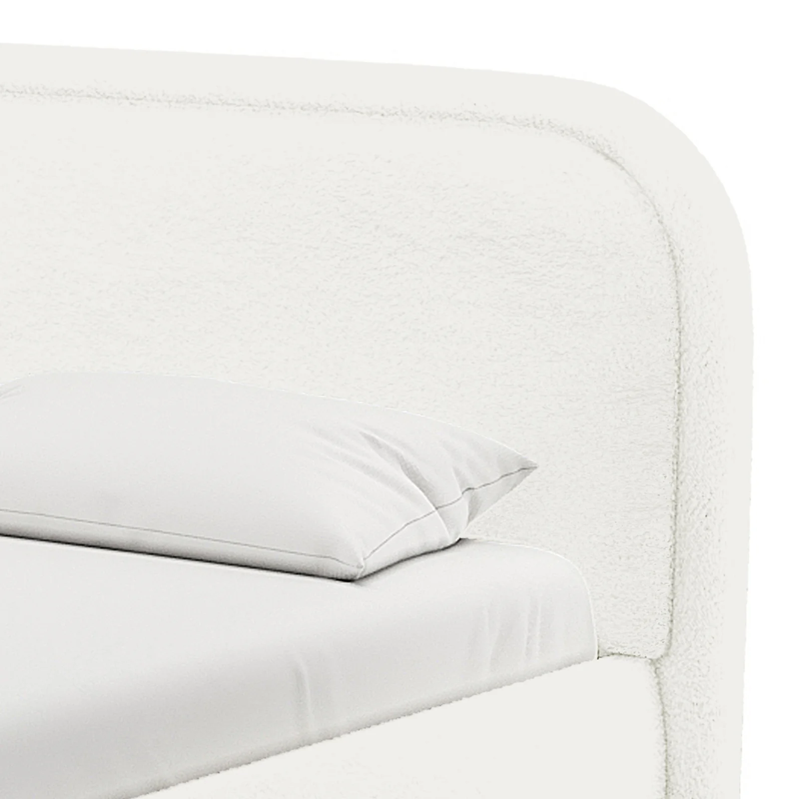 Calix King Boucle Bed Frame in Cream White - Image 6