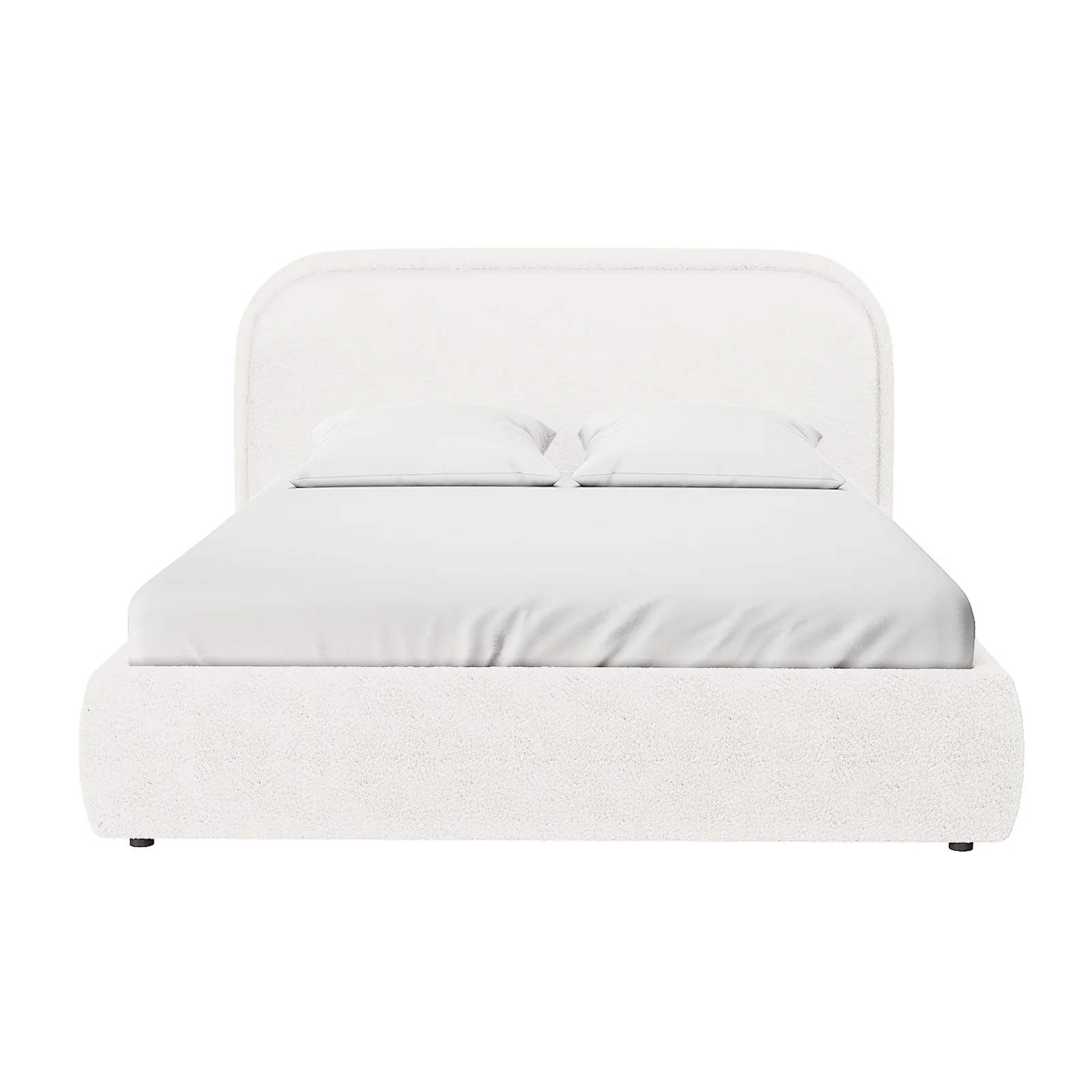 Calix Queen Boucle Bed Frame in Cream White - Image 4