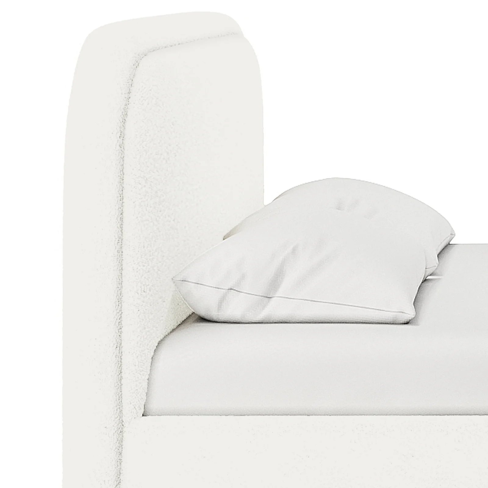 Calix Queen Boucle Bed Frame in Cream White - Image 7