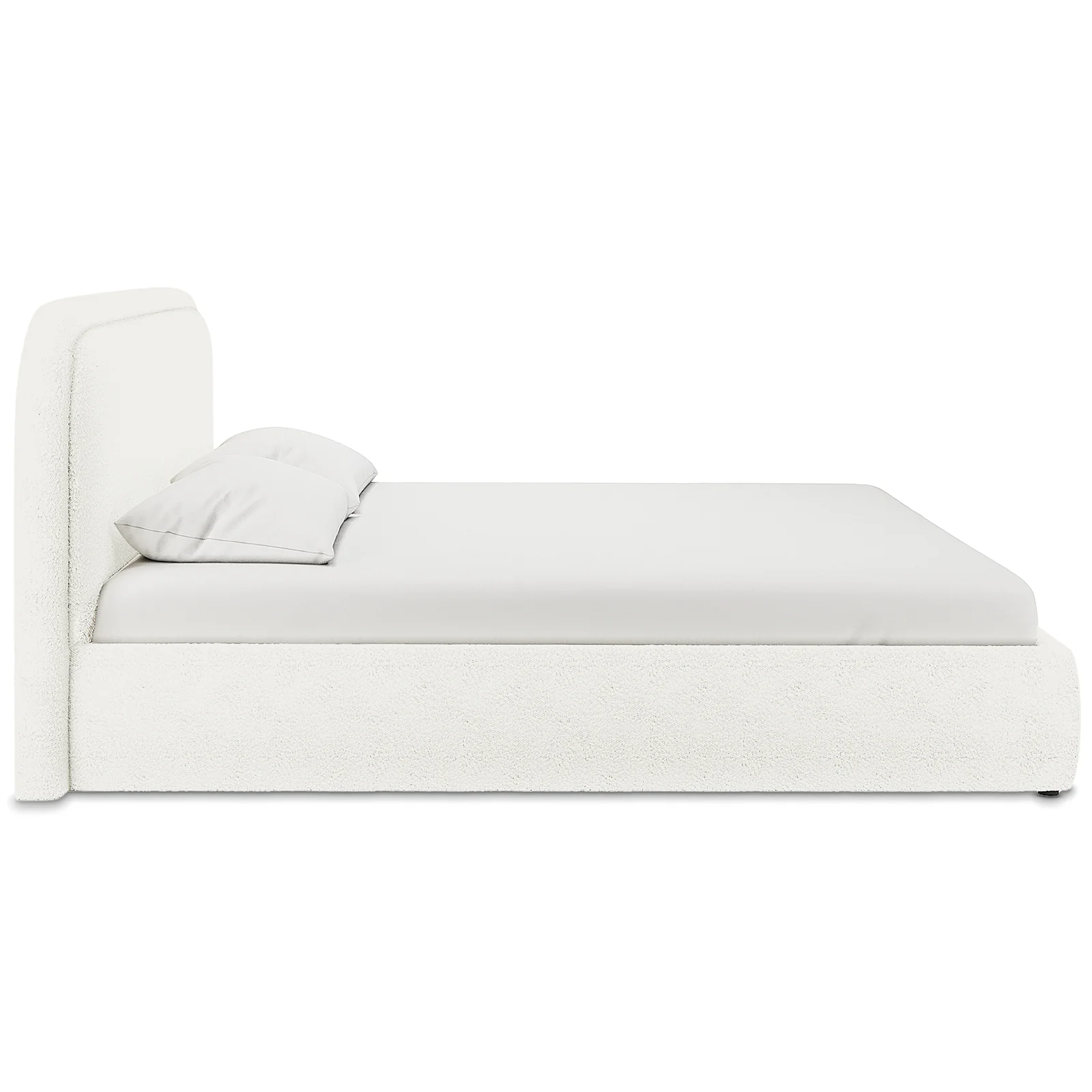 Calix Super King Boucle Bed Frame in Cream White - Image 5