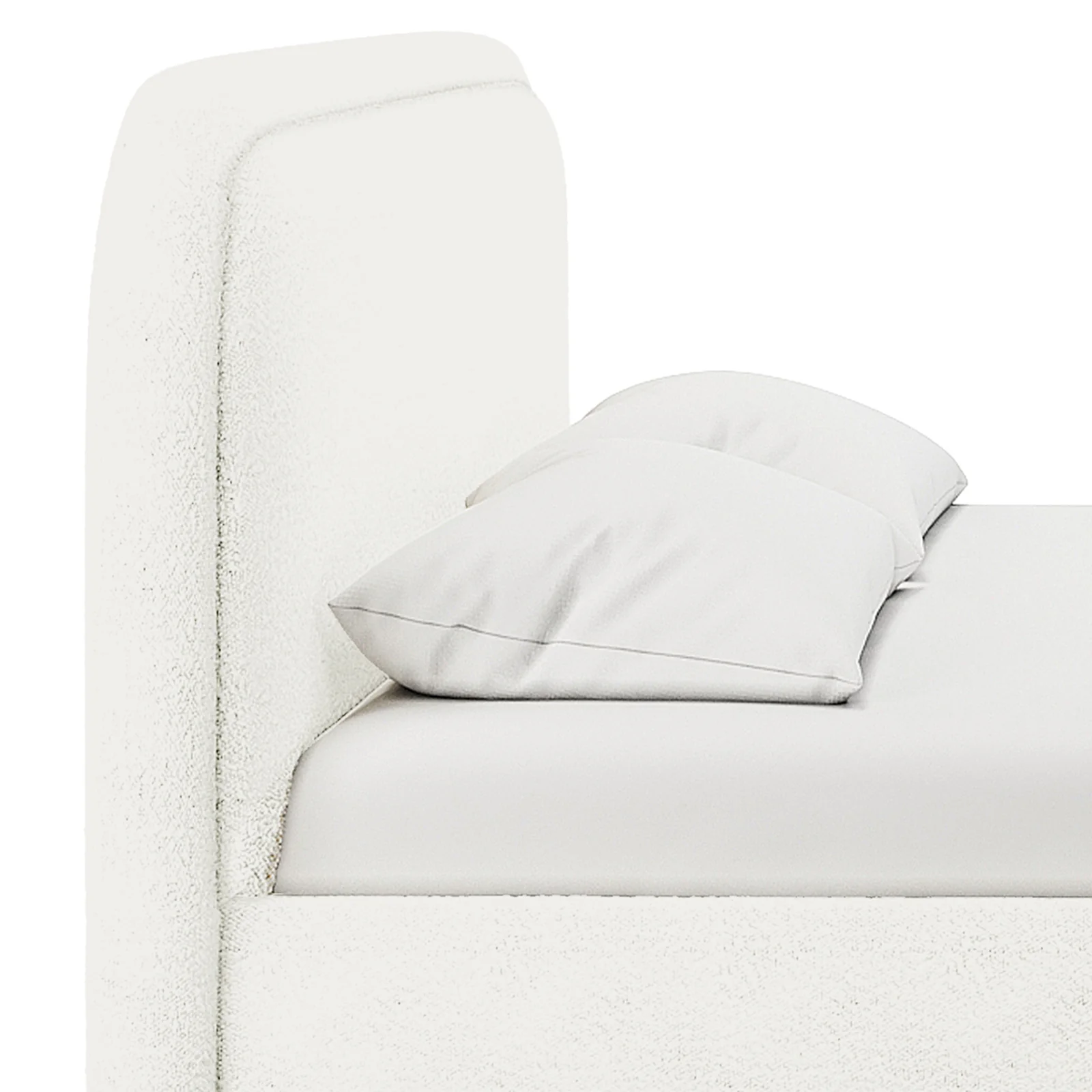 Calix Super King Boucle Bed Frame in Cream White - Image 7