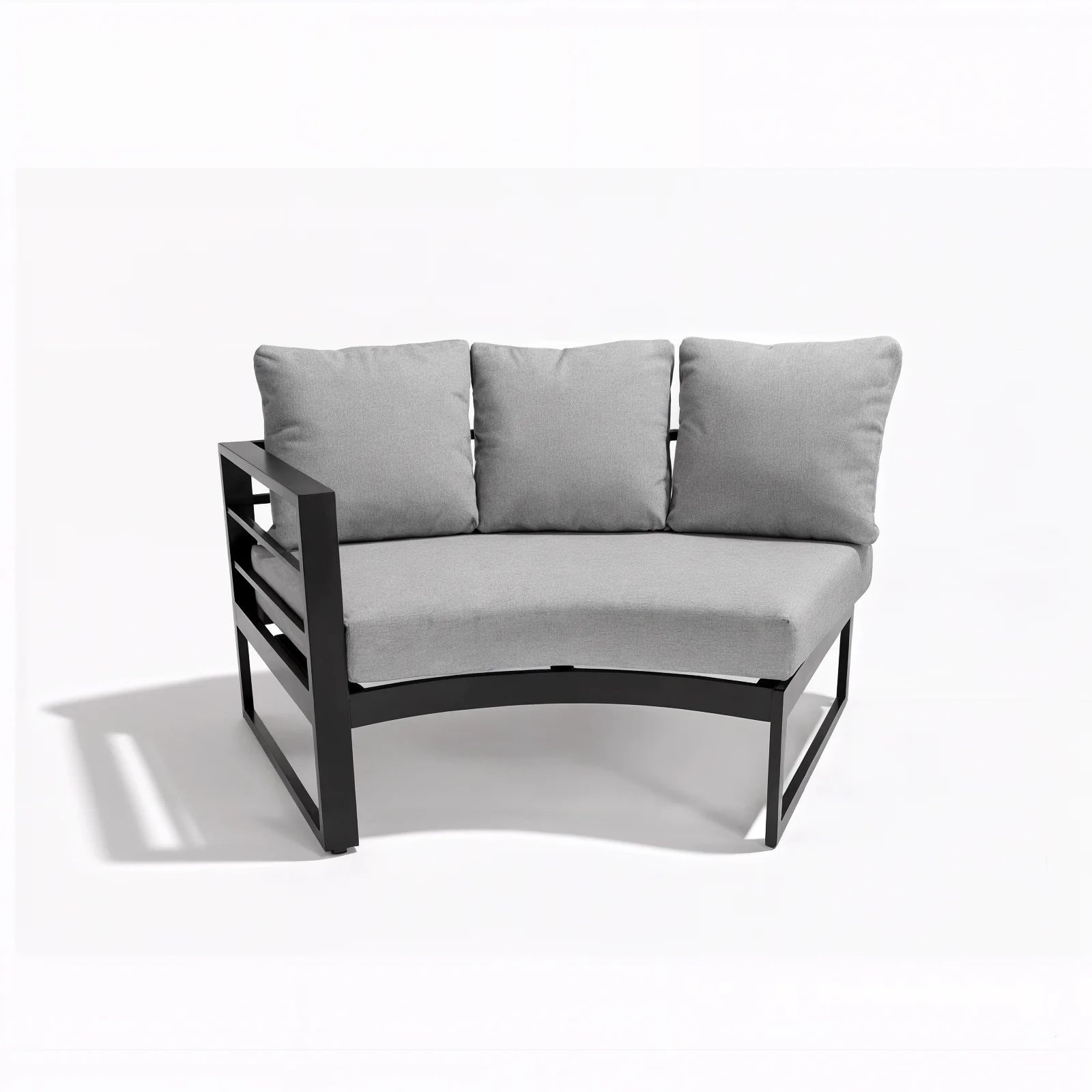 Callanna 5 Seater Curved Outdoor Lounge Set in Dark Grey - Image 3
