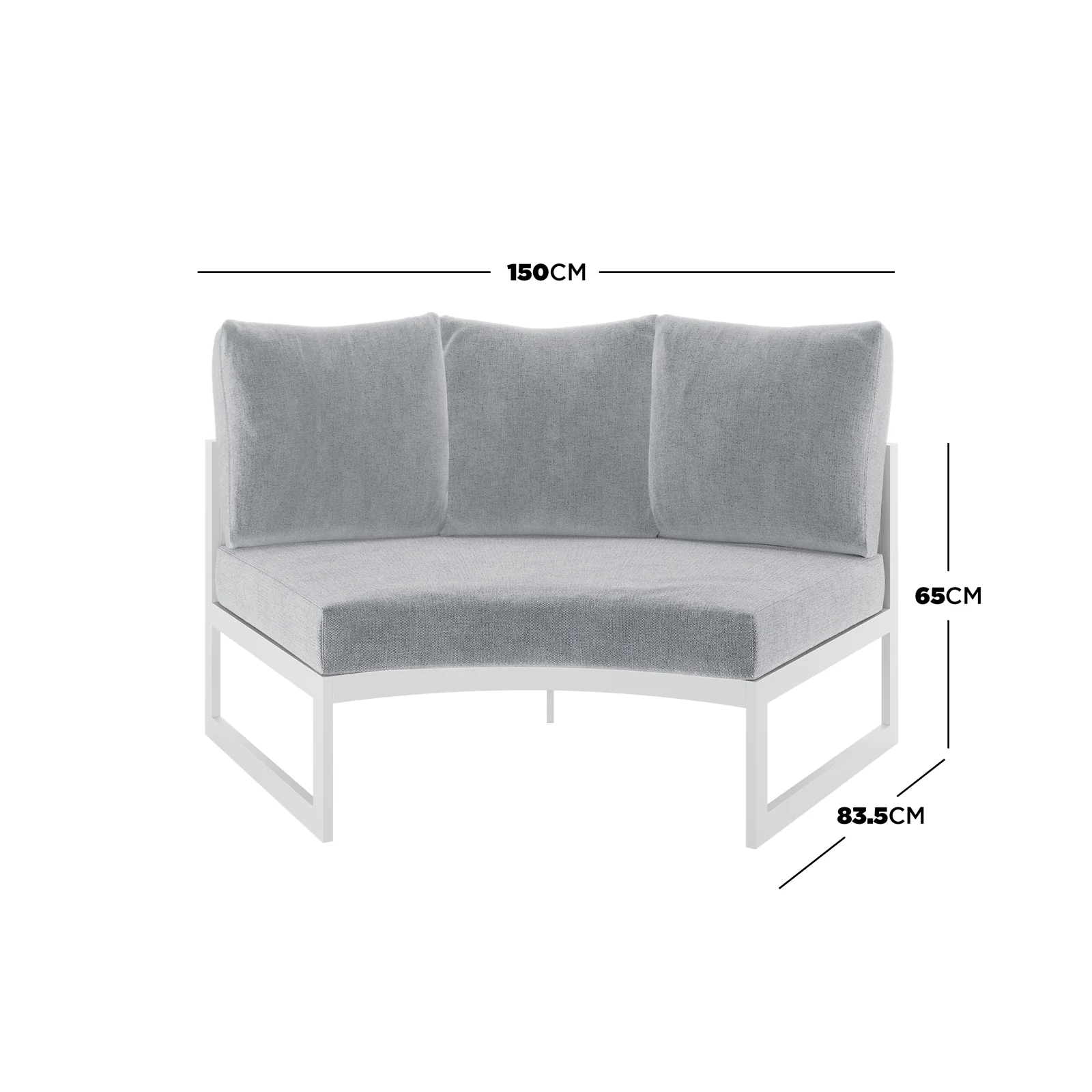 Callanna 5 Seater Round Outdoor Lounge Set in White - Image 10