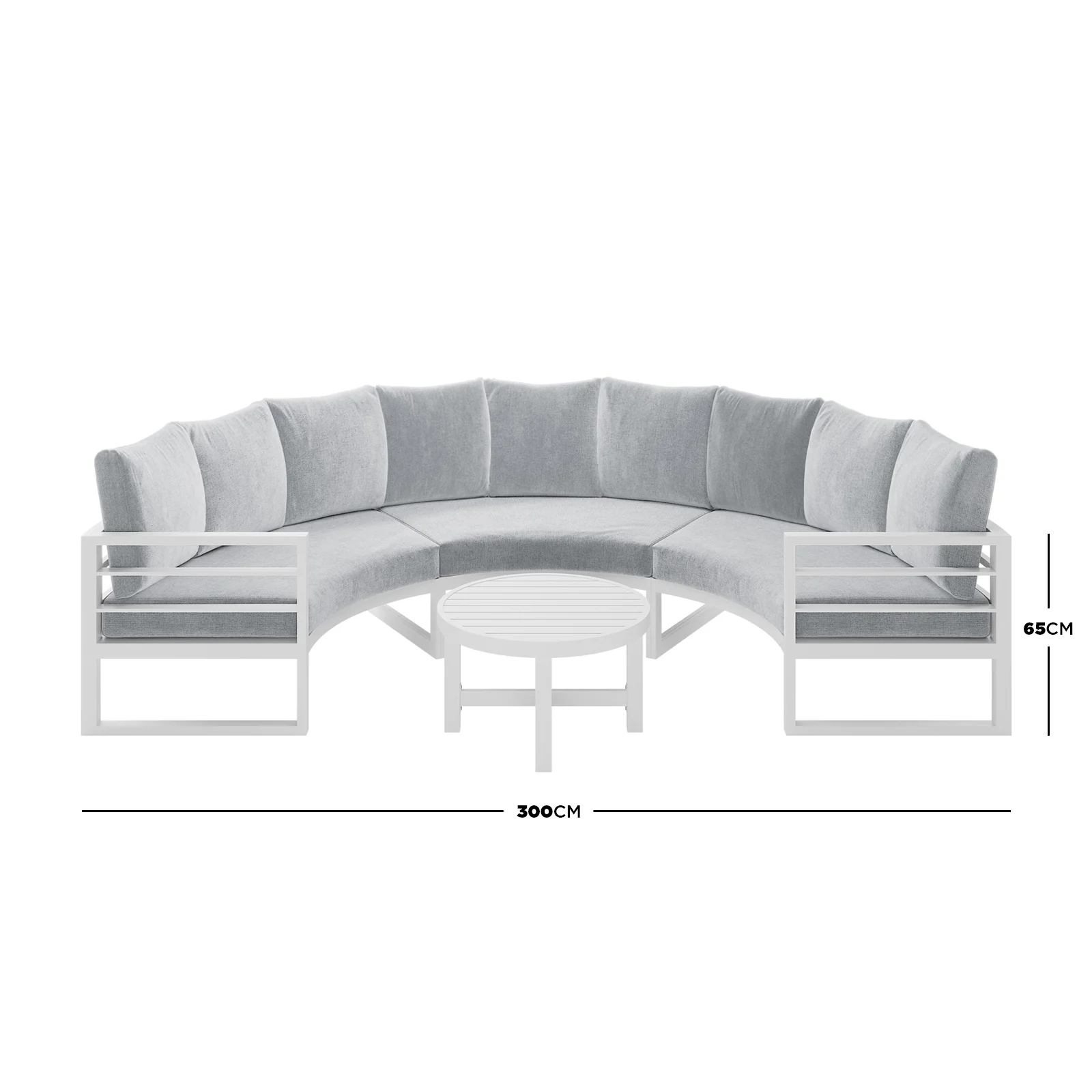 Callanna 5 Seater Round Outdoor Lounge Set in White - Image 8