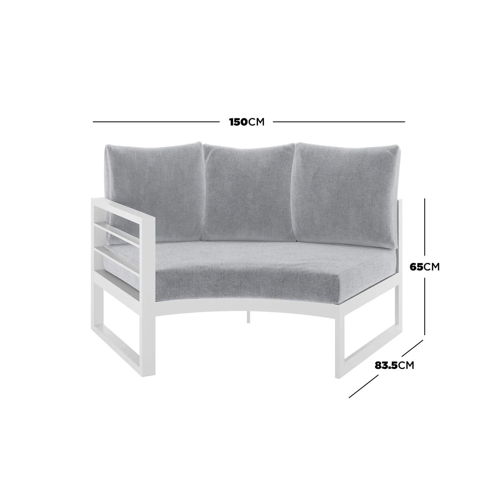 Callanna 5 Seater Round Outdoor Lounge Set in White - Image 9