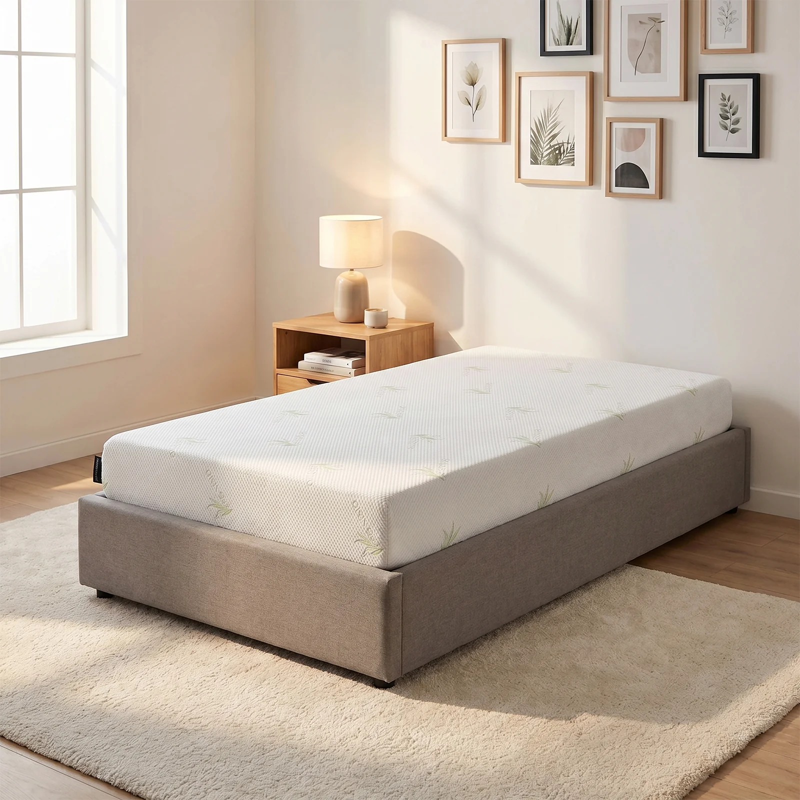 Calypso Single 20cm Knitted Bamboo Memory Foam Gel Mattress - Image 2