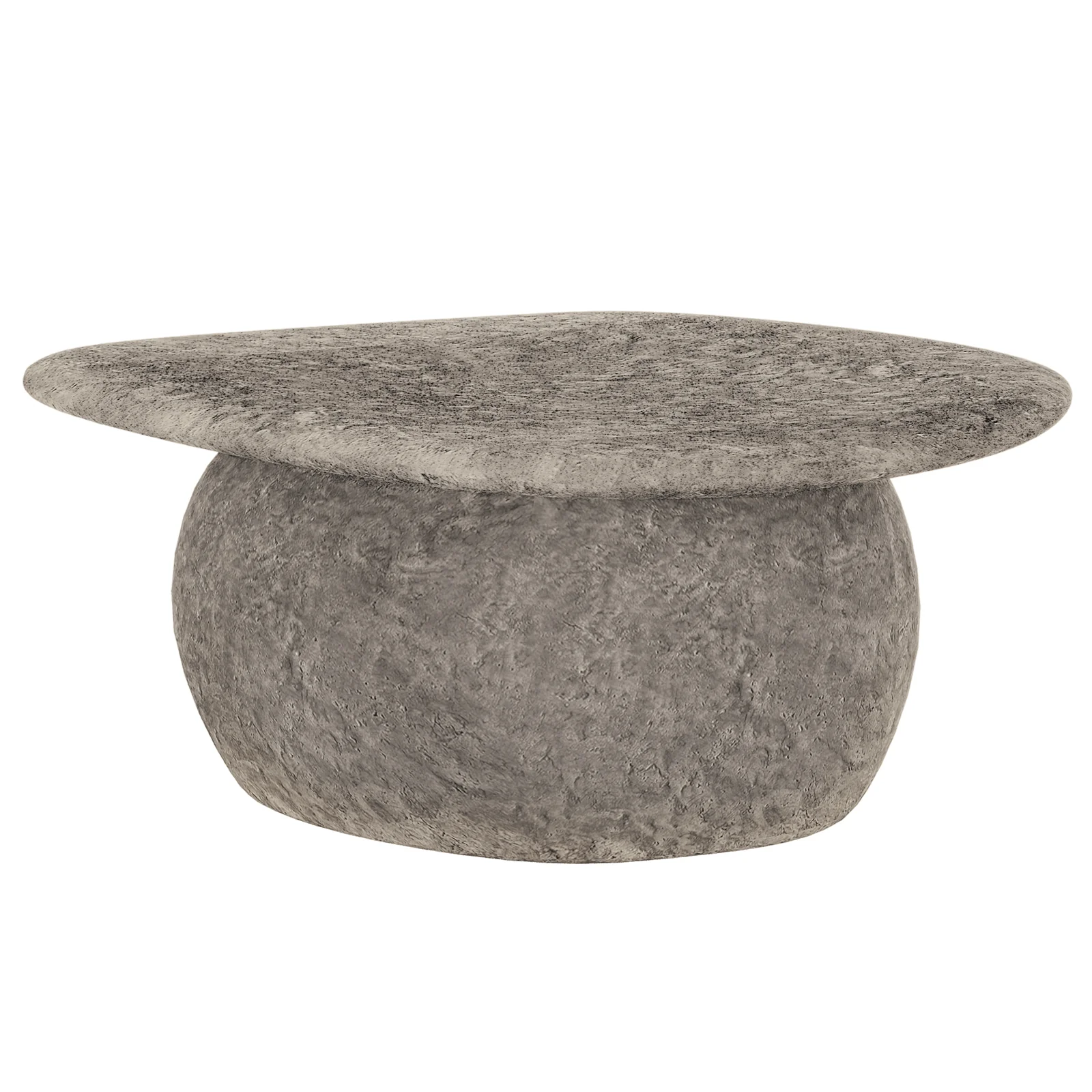 Cam Textured Round Outdoor Concrete Coffee Table in Stone - Image 10