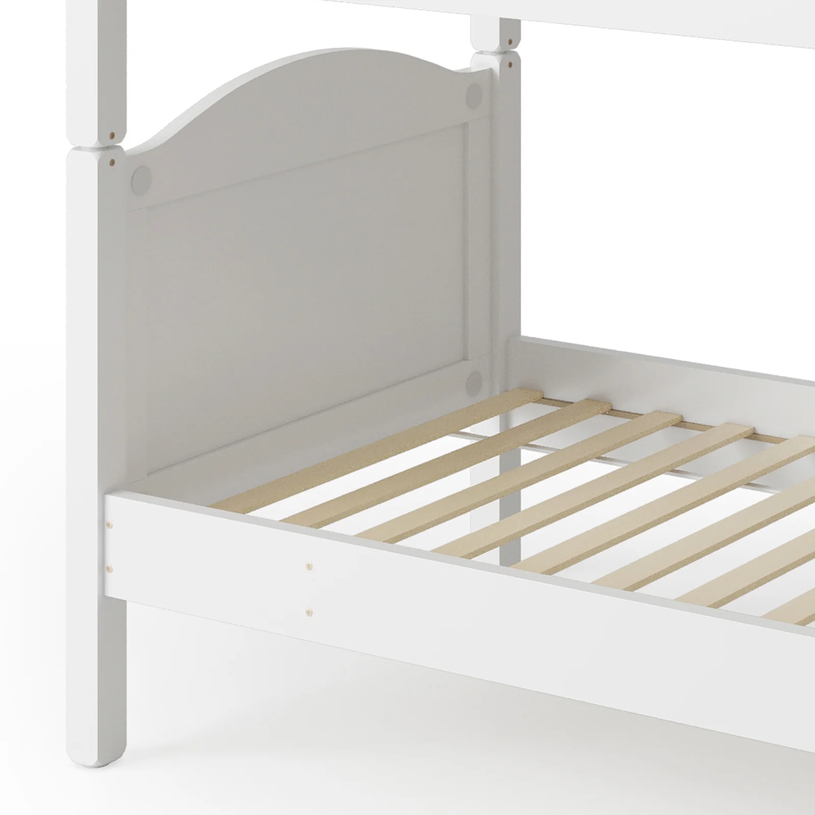 Camira Single Solid Wood Arched Twin Bunk Bed in White - Image 8