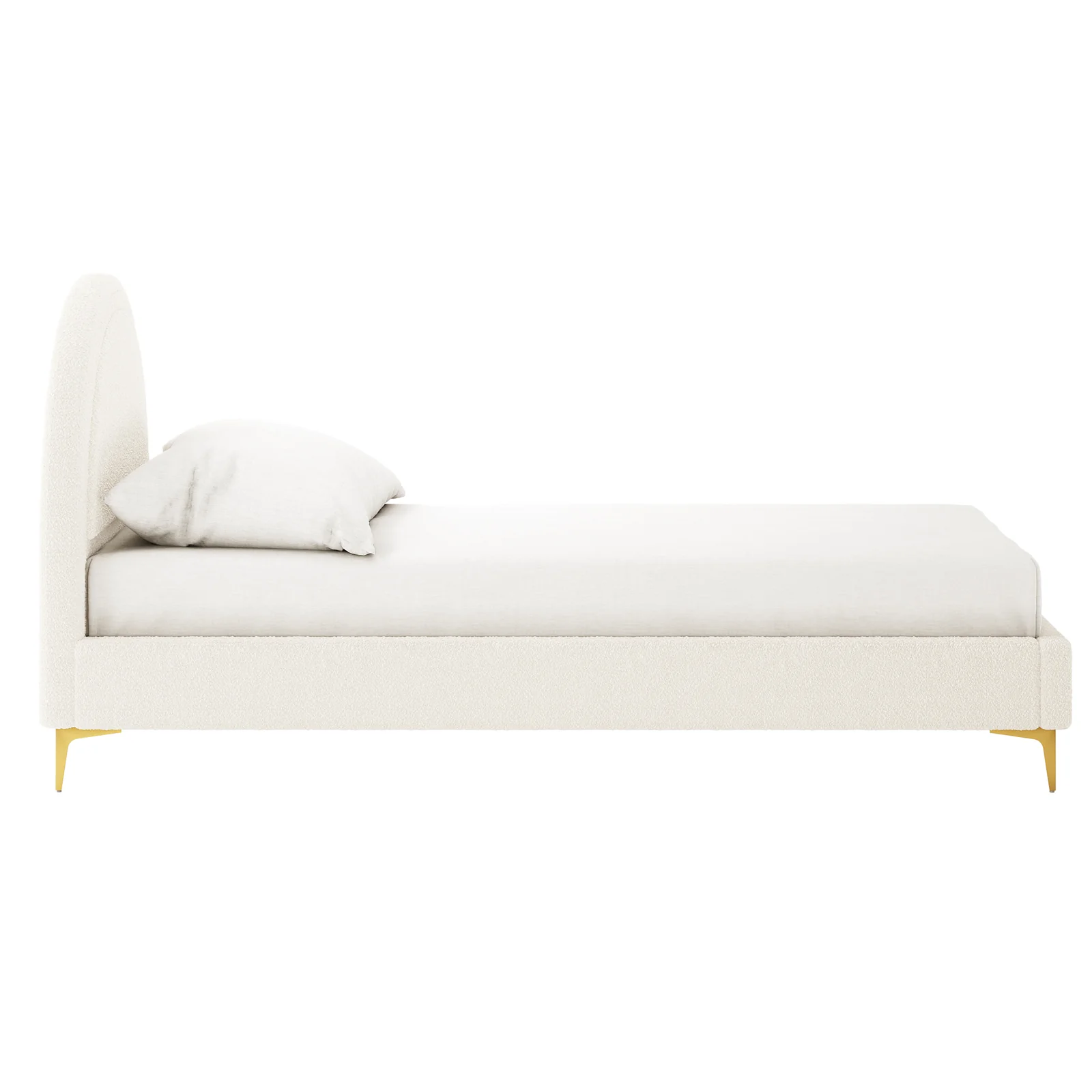 Camryn Kids Single Boucle Bed Frame in Cream White - Image 6