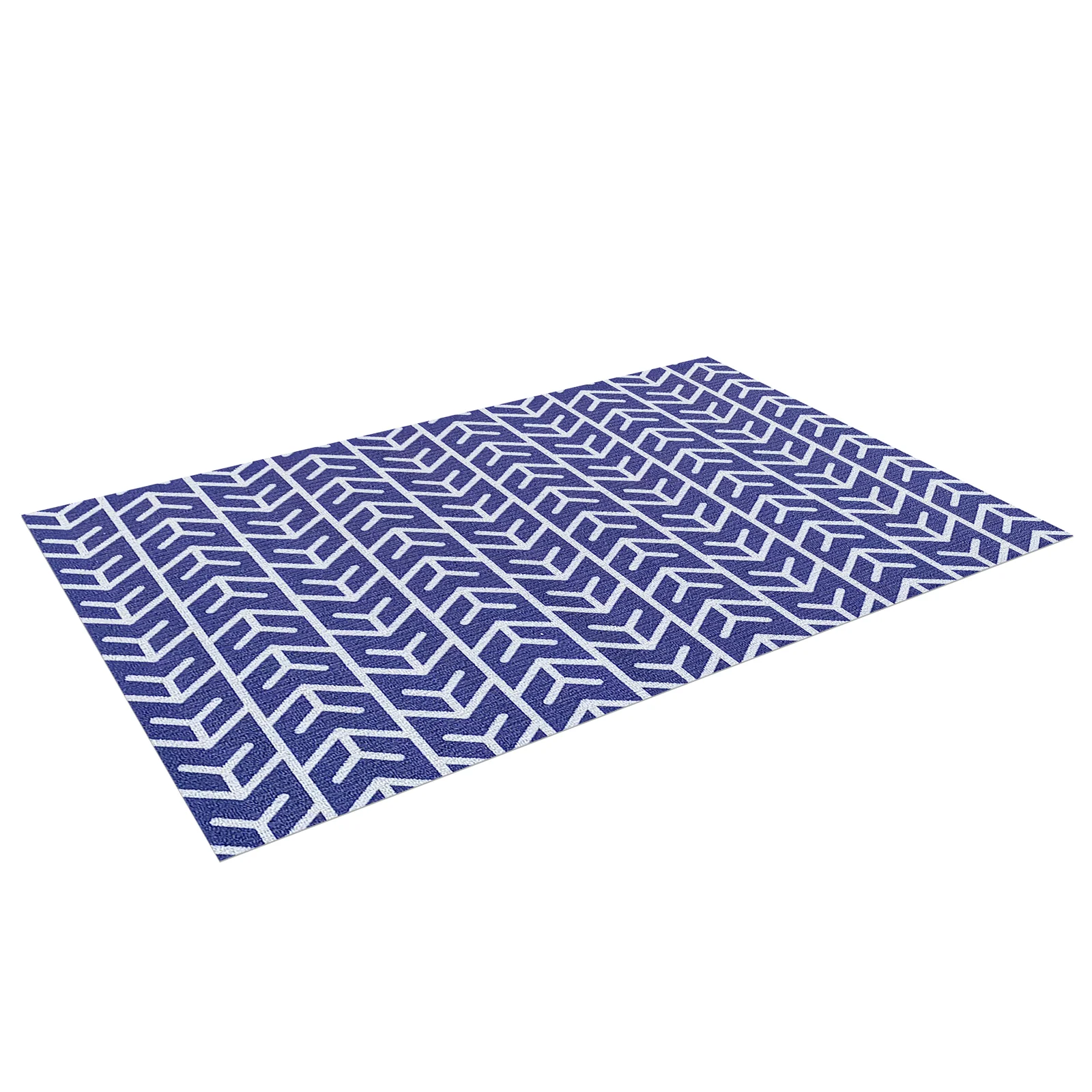 Carey 60x90cm Outdoor Doormat in White & Indigo - Image 4