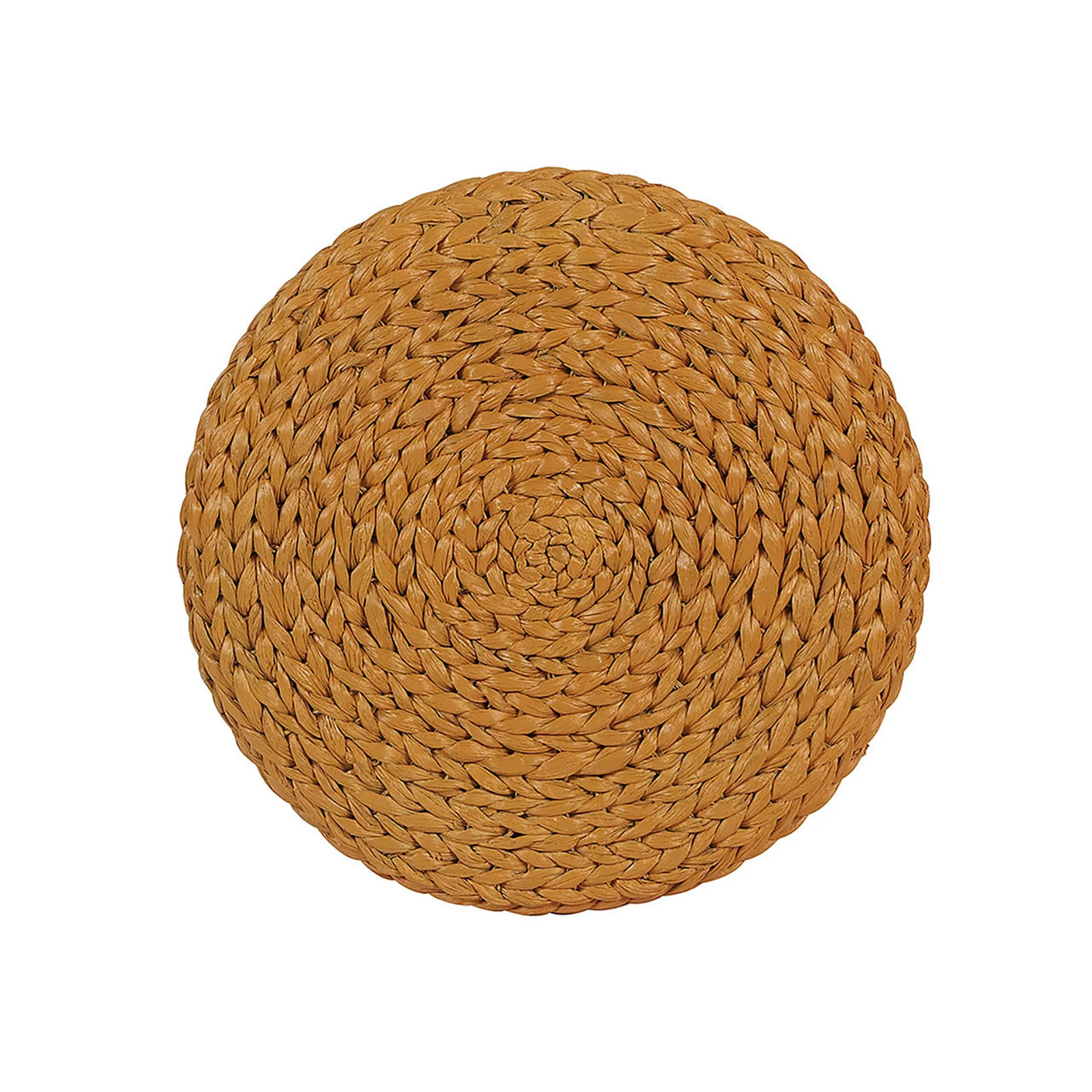 Carla 40cm Water Hyacinth Pouffe Ottoman in Honey - Image 5