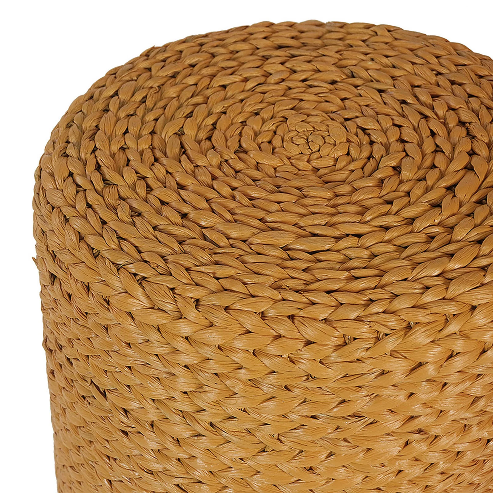 Carla 40cm Water Hyacinth Pouffe Ottoman in Honey - Image 6