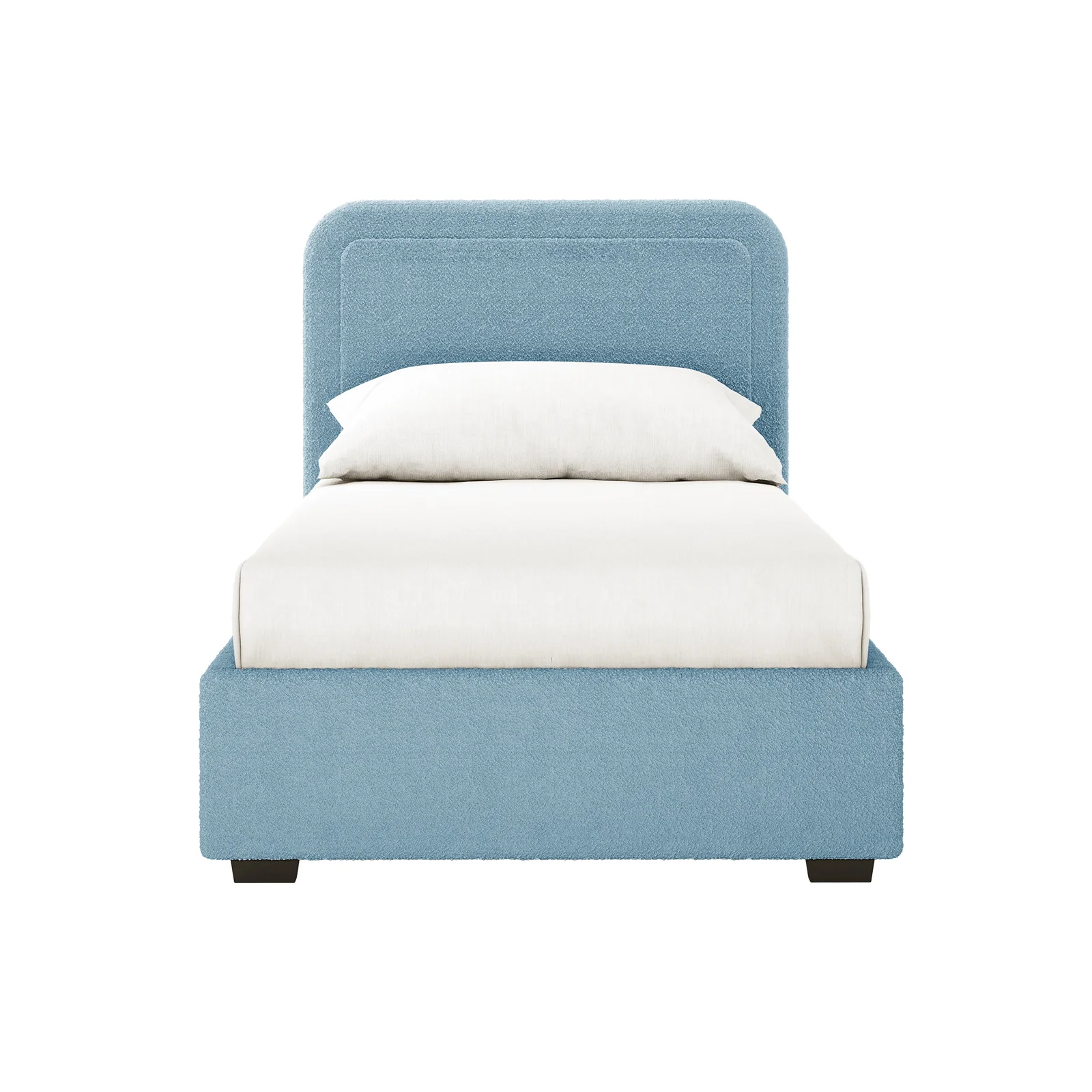 Carya Kids Single Fabric Boucle Bed Frame in Blue - Image 4
