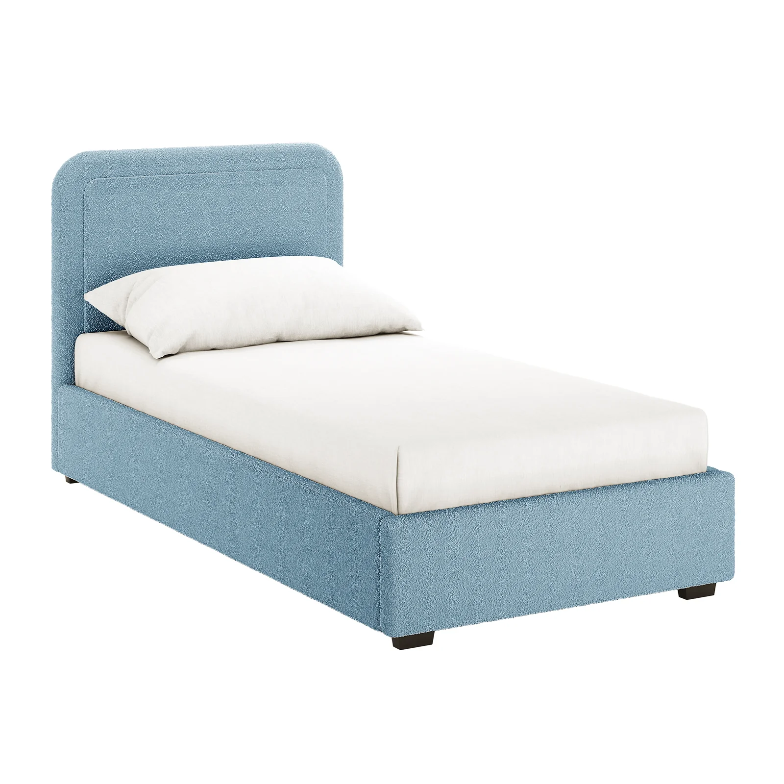 Carya Kids Single Fabric Boucle Bed Frame in Blue - Image 5