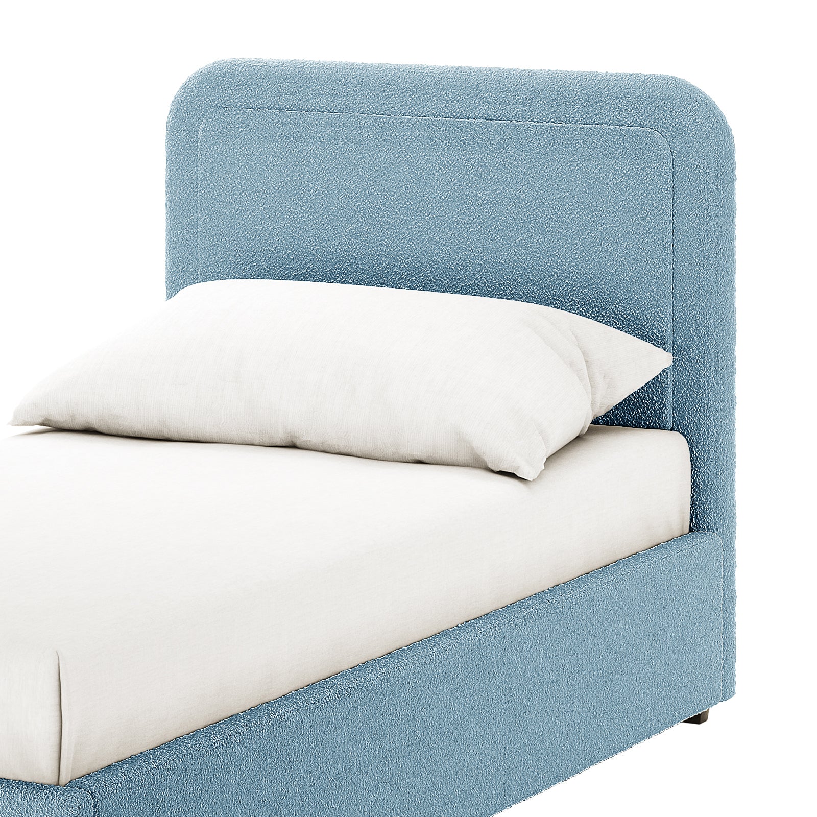 Carya Kids Single Fabric Boucle Bed Frame in Blue - Image 7