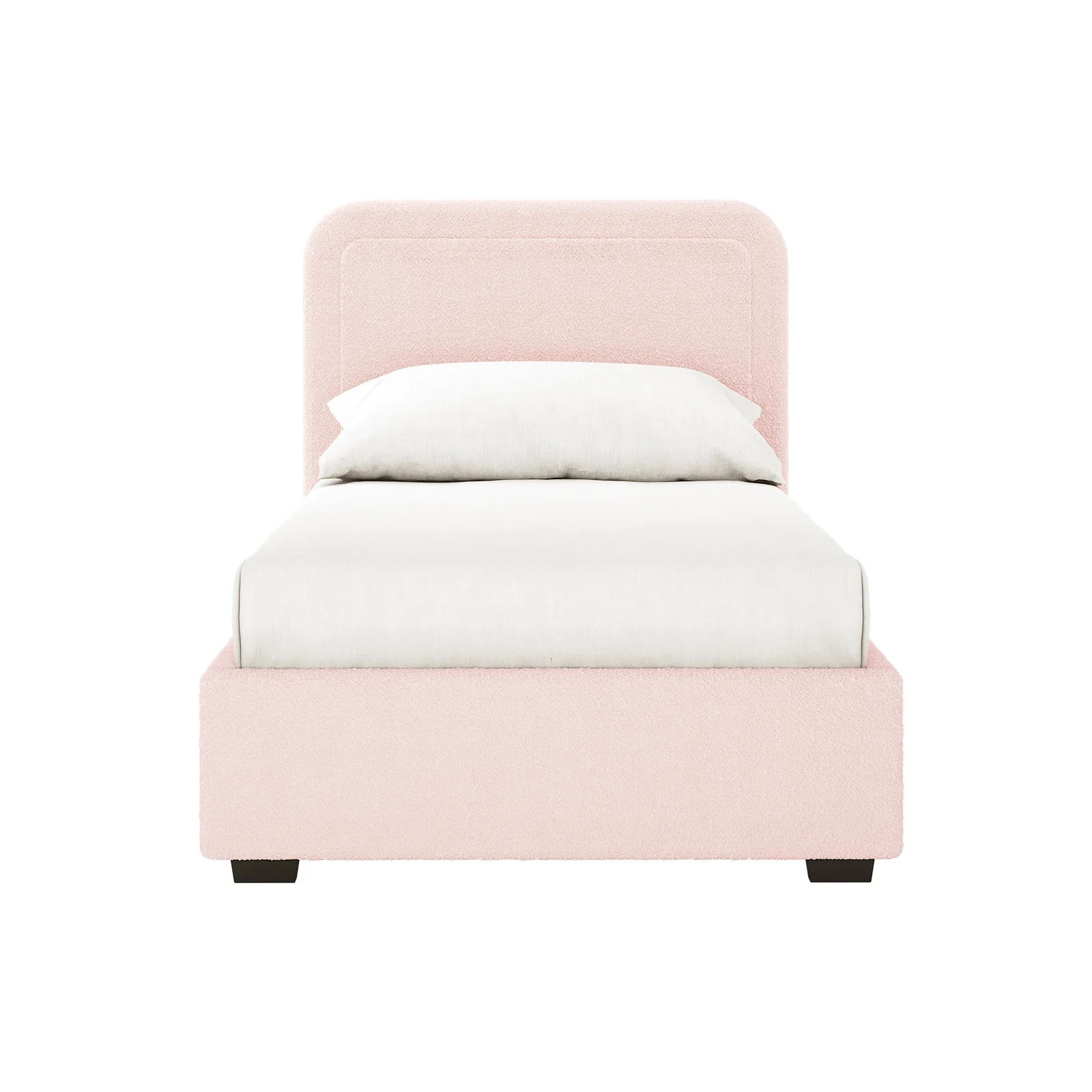 Carya Kids Single Fabric Boucle Bed Frame in Light Pink - Image 4