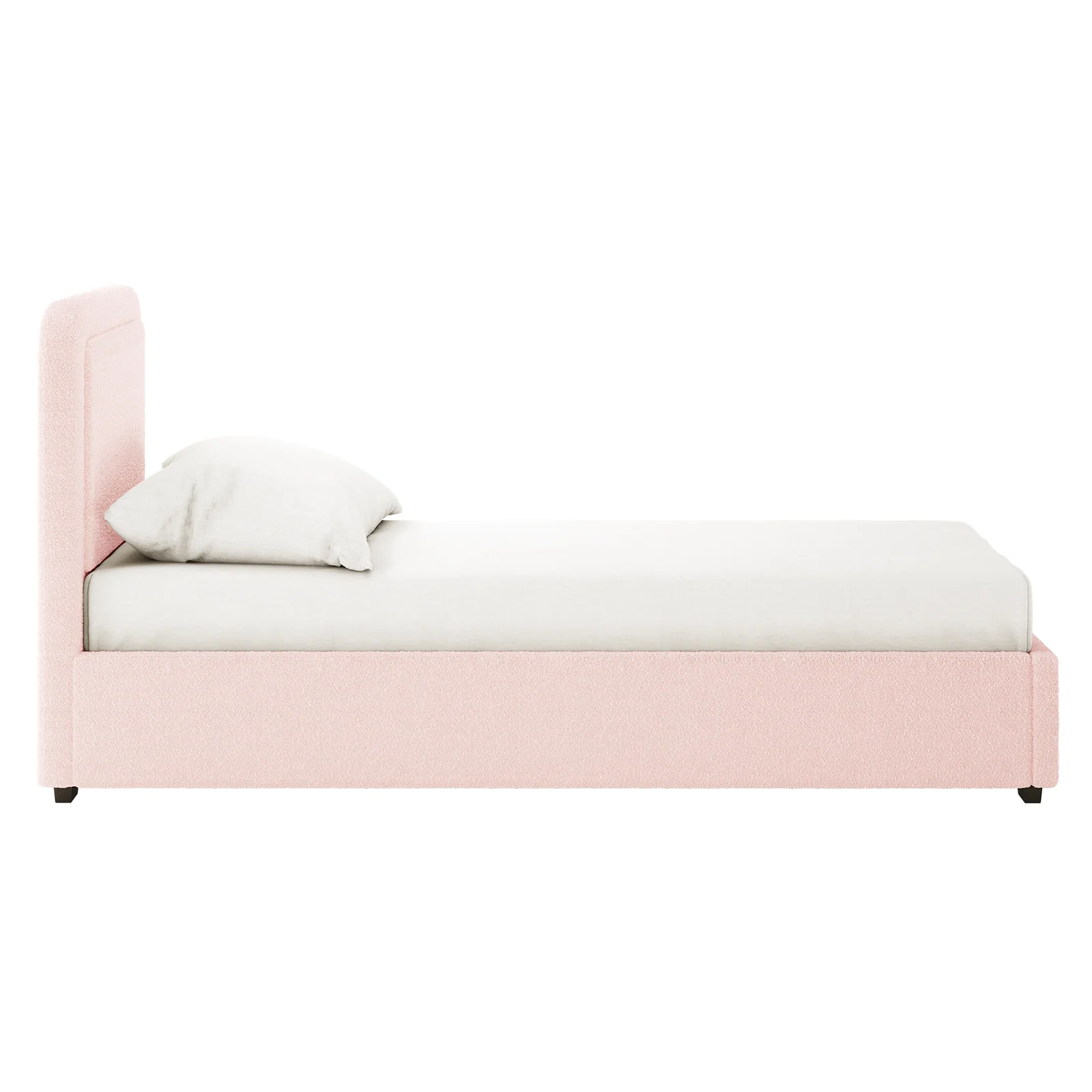 Carya Kids Single Fabric Boucle Bed Frame in Light Pink - Image 6