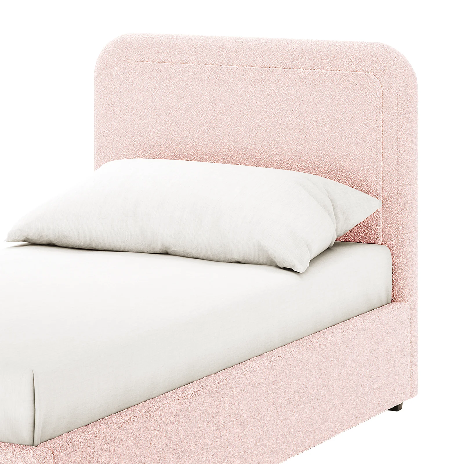 Carya Kids Single Fabric Boucle Bed Frame in Light Pink - Image 7