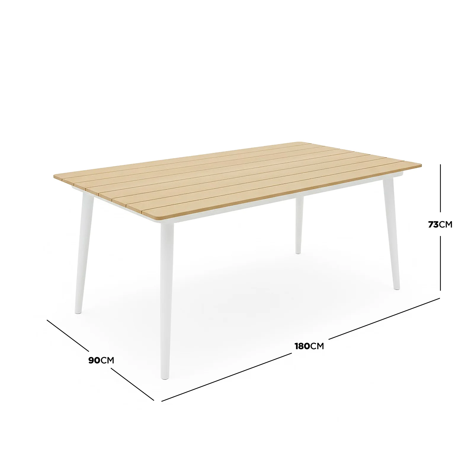 Casara 7 Piece Outdoor Dining Set in White & Beige - Image 4