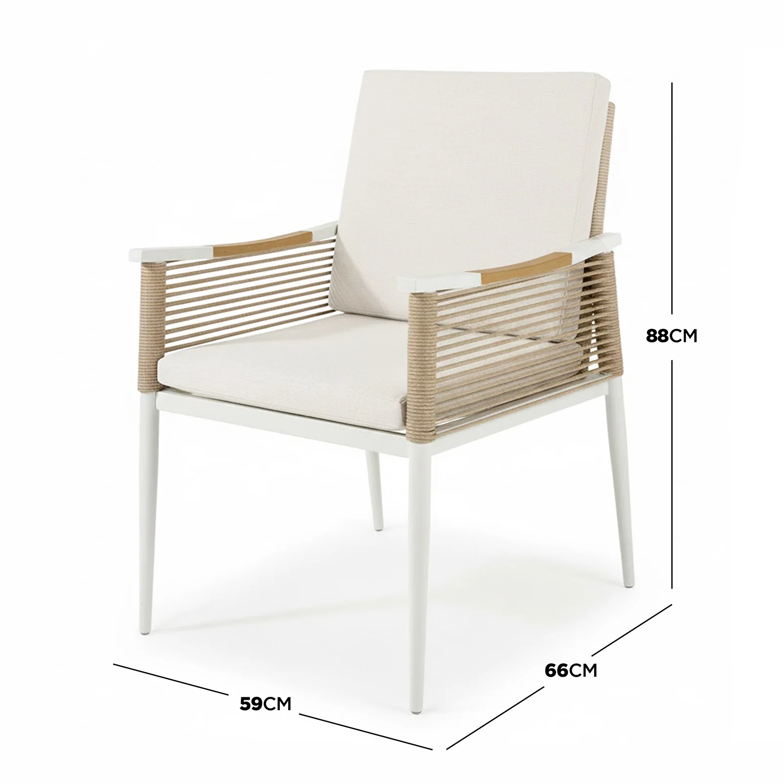 Casara 9 Piece Outdoor Dining Set in White and Beige - Image 3