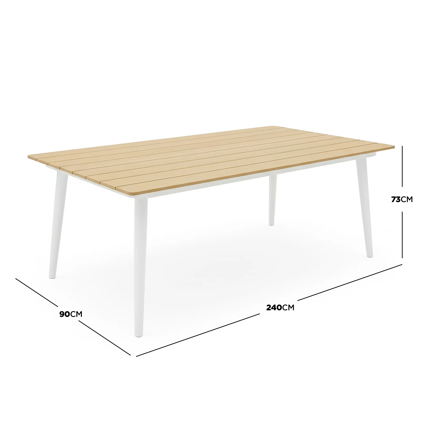 Casara 9 Piece Outdoor Dining Set in White and Beige - Image 4