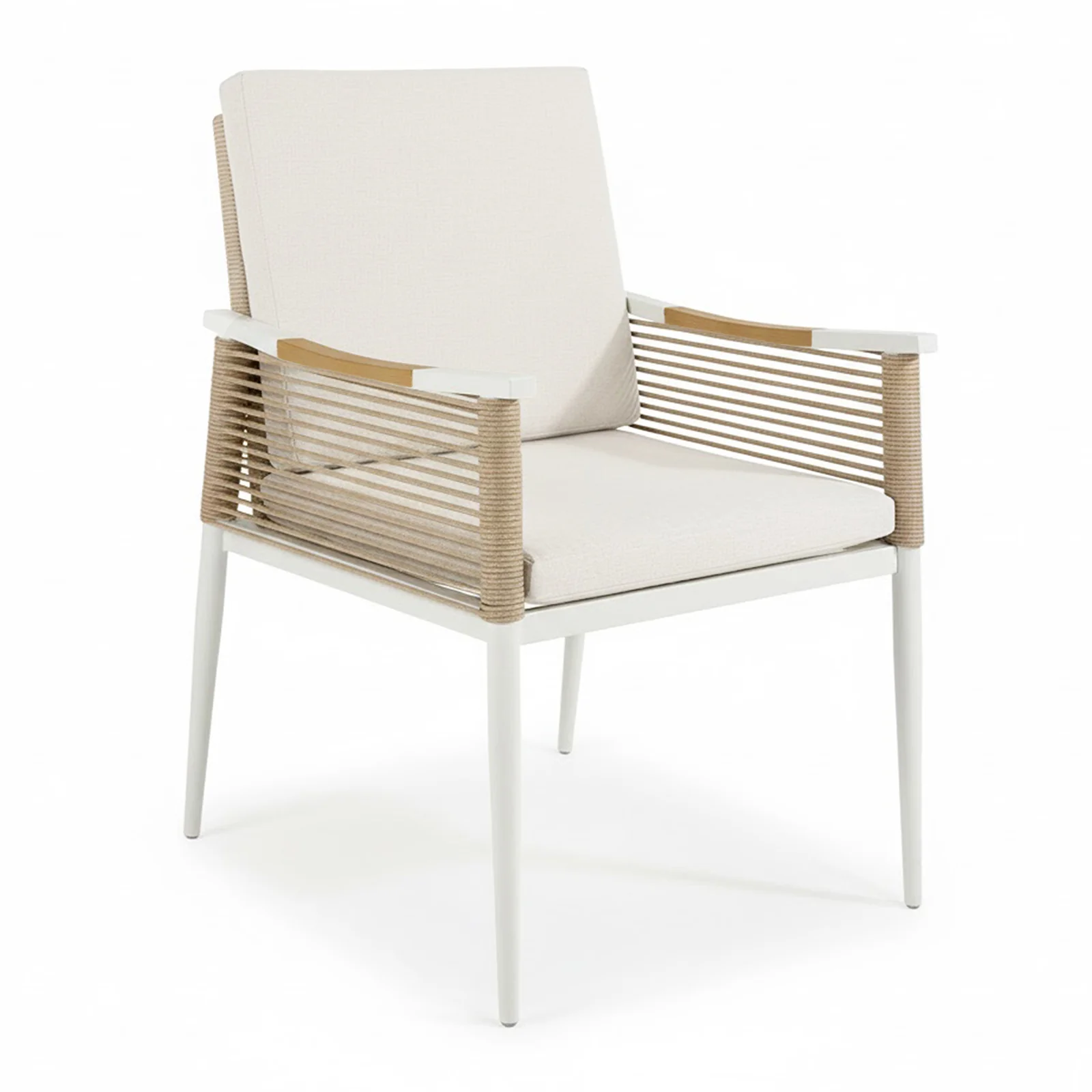 Casara 9 Piece Outdoor Dining Set in White and Beige - Image 7
