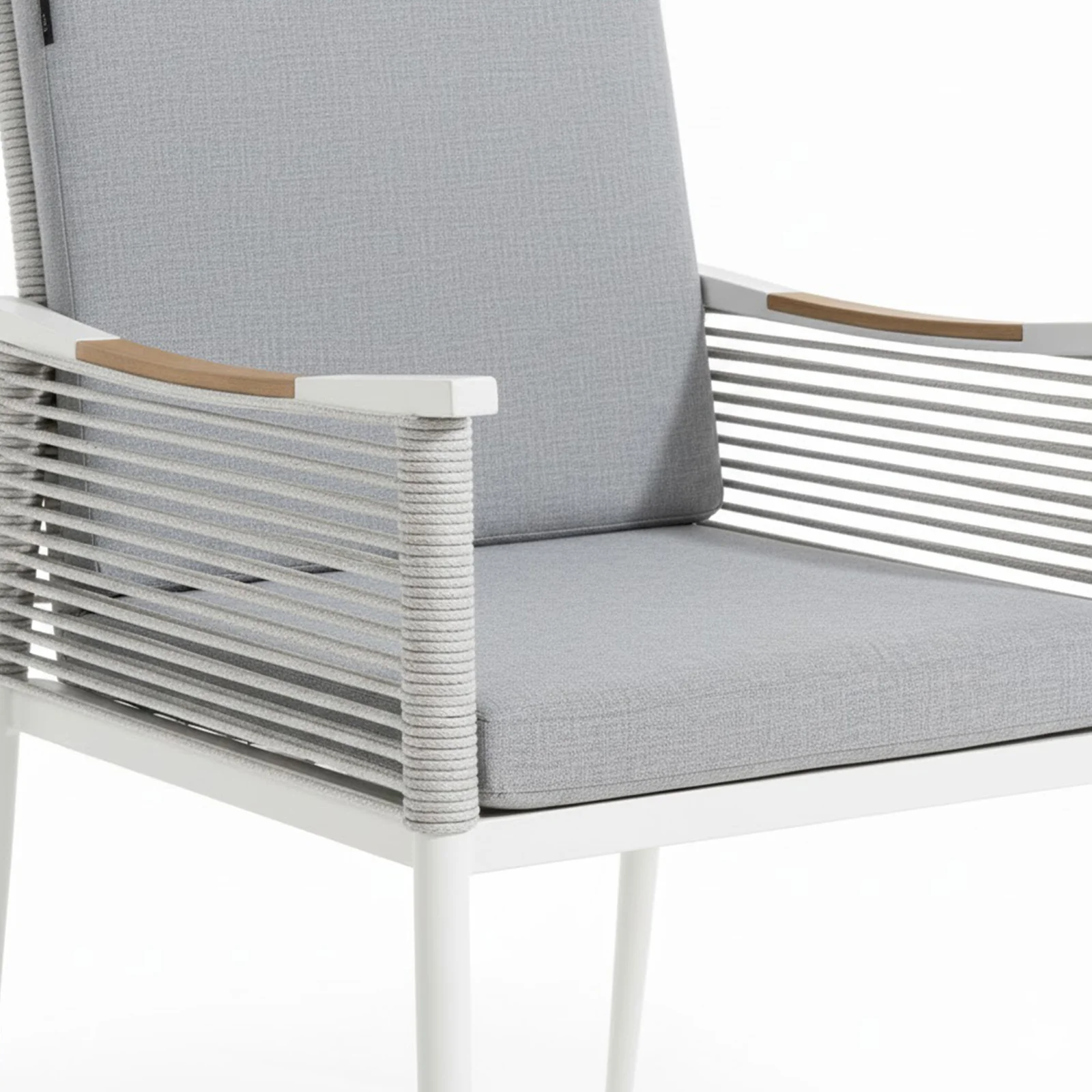 Casara 9 Piece Outdoor Dining Set in White and Grey - Image 11