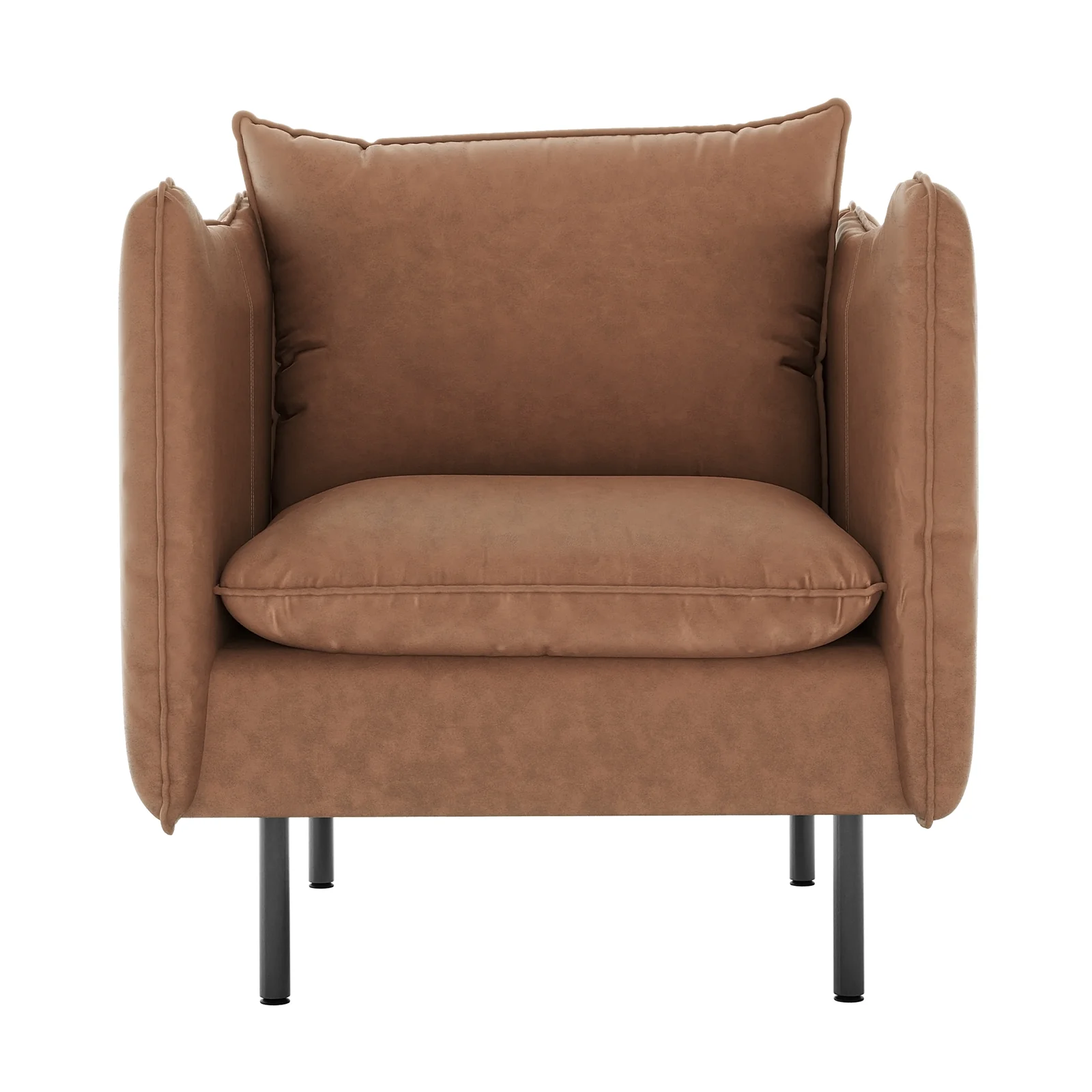 Cassian 5 Seater PU Leather Sofa Set in Chocolate Brown - Image 10