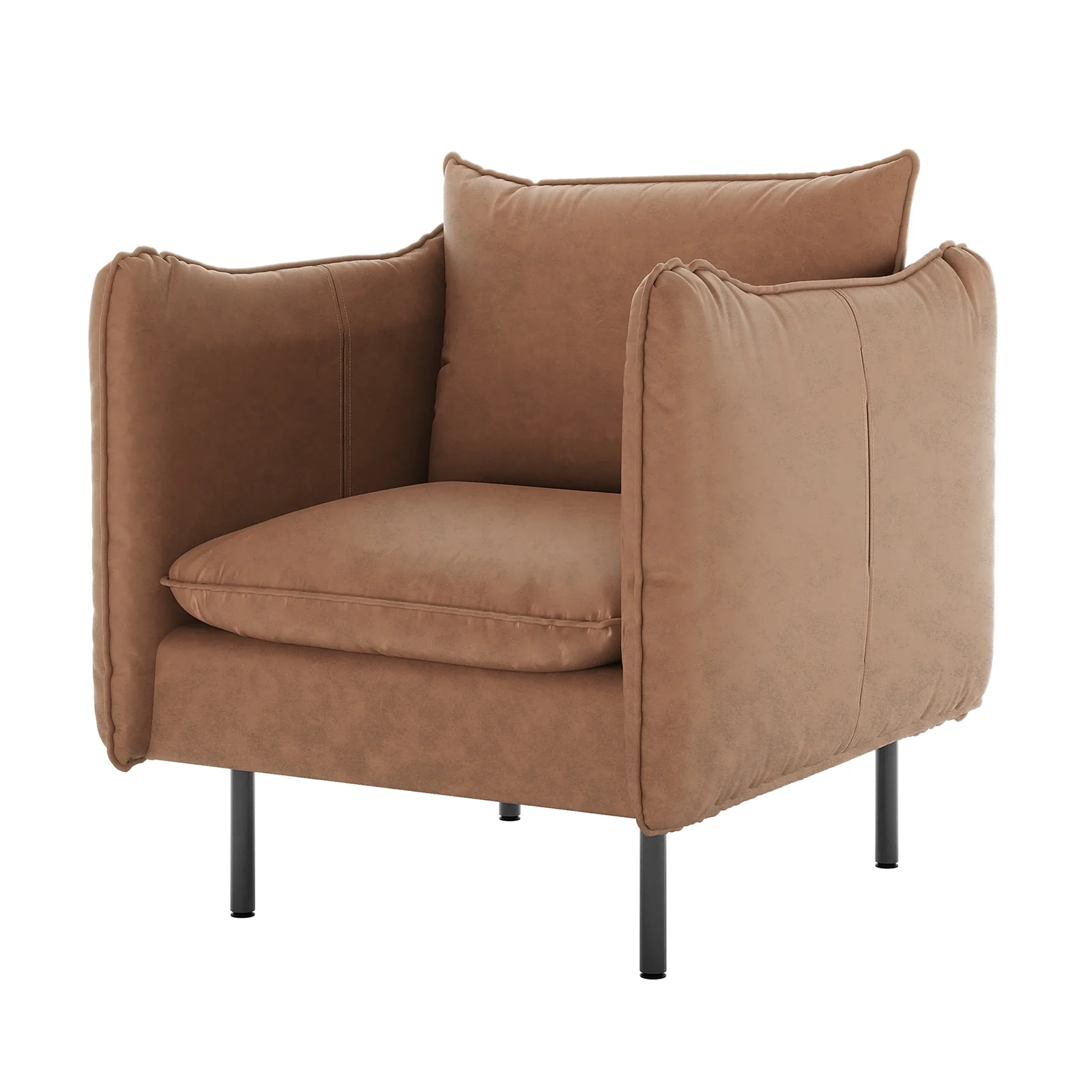 Cassian 7 Seater PU Leather Sofa Set in Chocolate Brown - Image 10