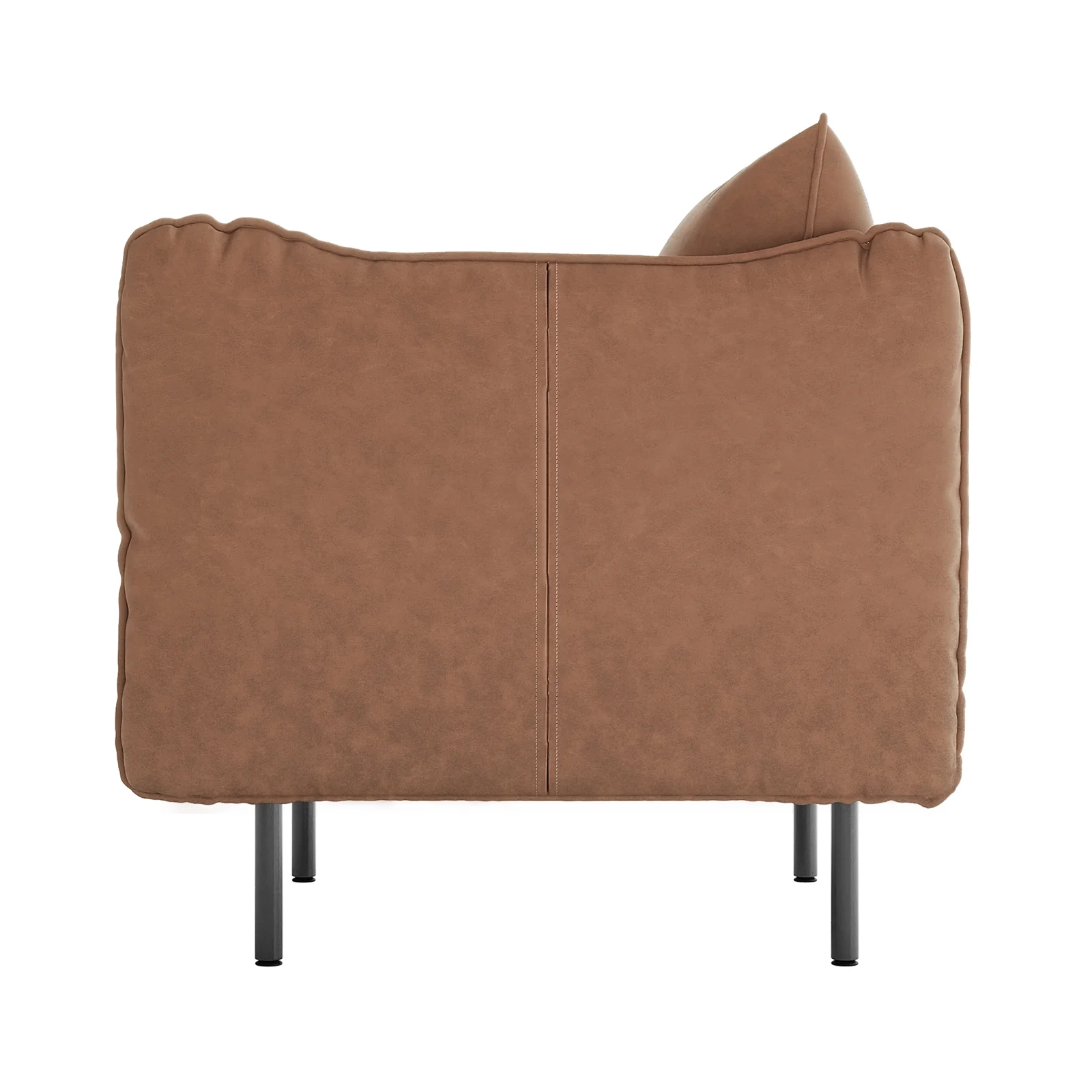 Cassian PU Leather Armchair in Chocolate Brown - Image 5