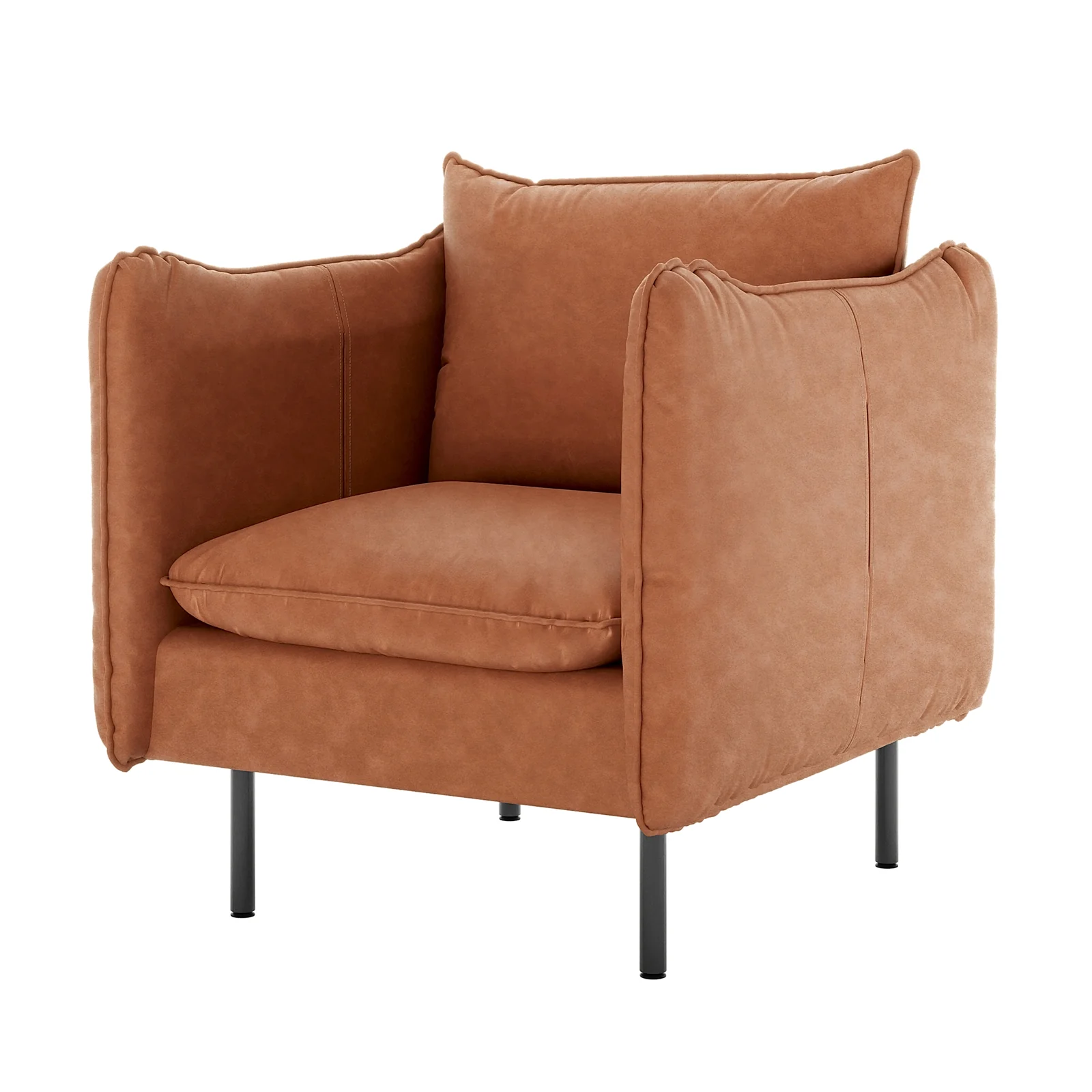 Cassian PU Leather Armchair in Mocha