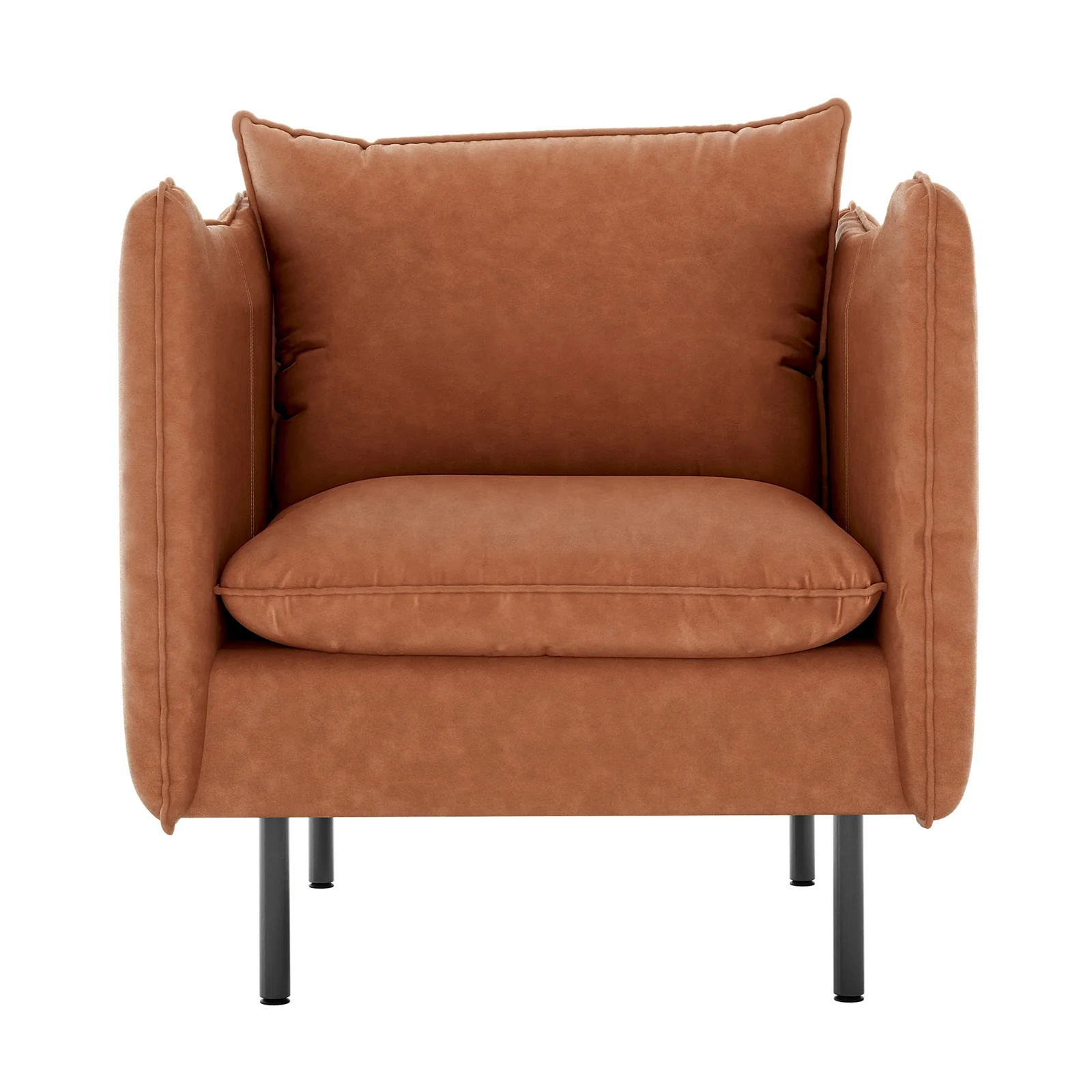 Cassian PU Leather Armchair in Mocha - Image 4