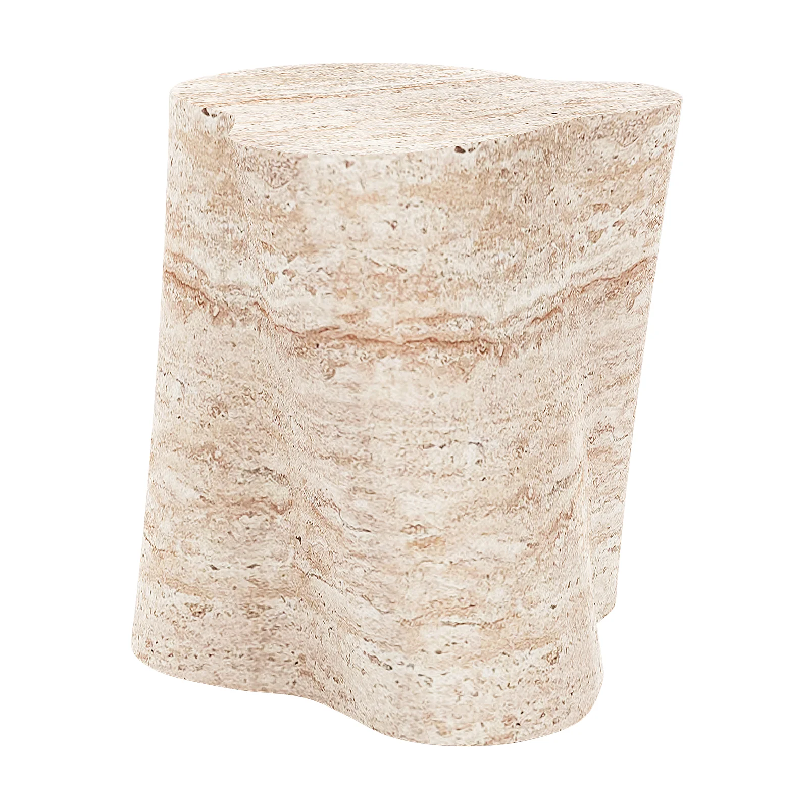 Cayton Modern Outdoor Concrete Side Table in Travertine
