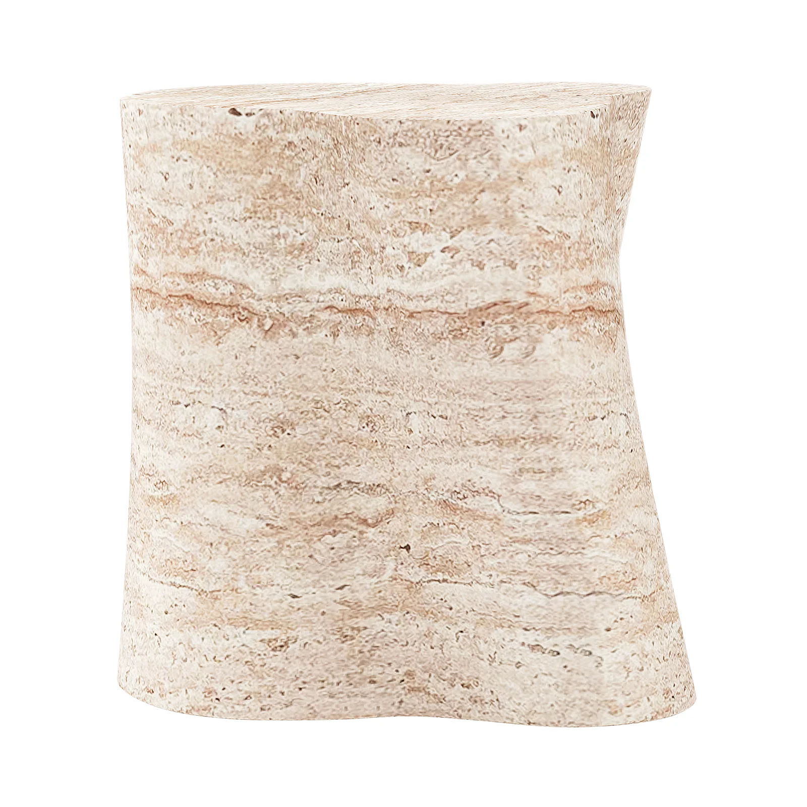 Cayton Modern Outdoor Concrete Side Table in Travertine - Image 6