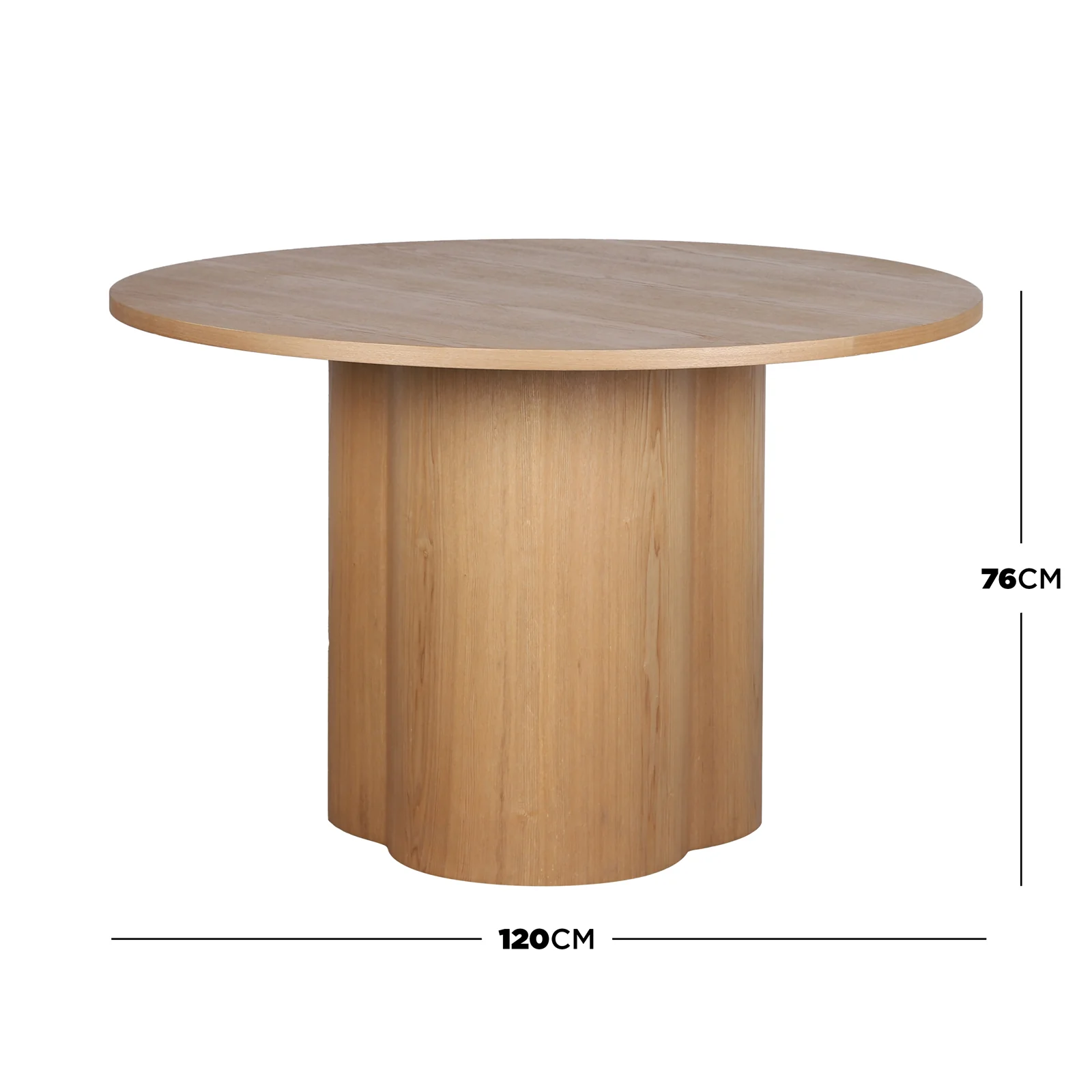 Cece 120cm Round Dining Table in Oak - Image 6
