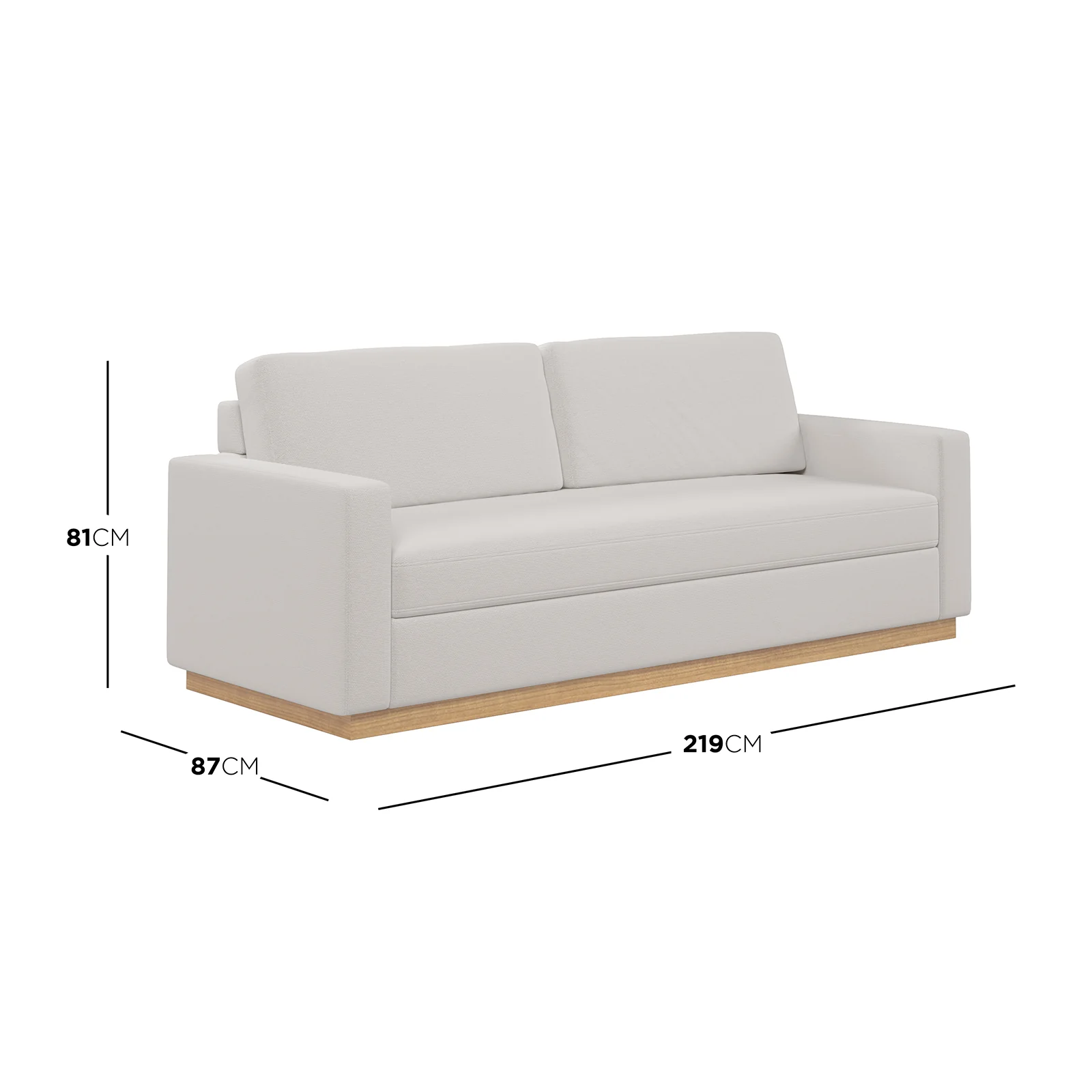 Celeste 3 Seater Hardwood Sofa in Grey Fabric - Image 12