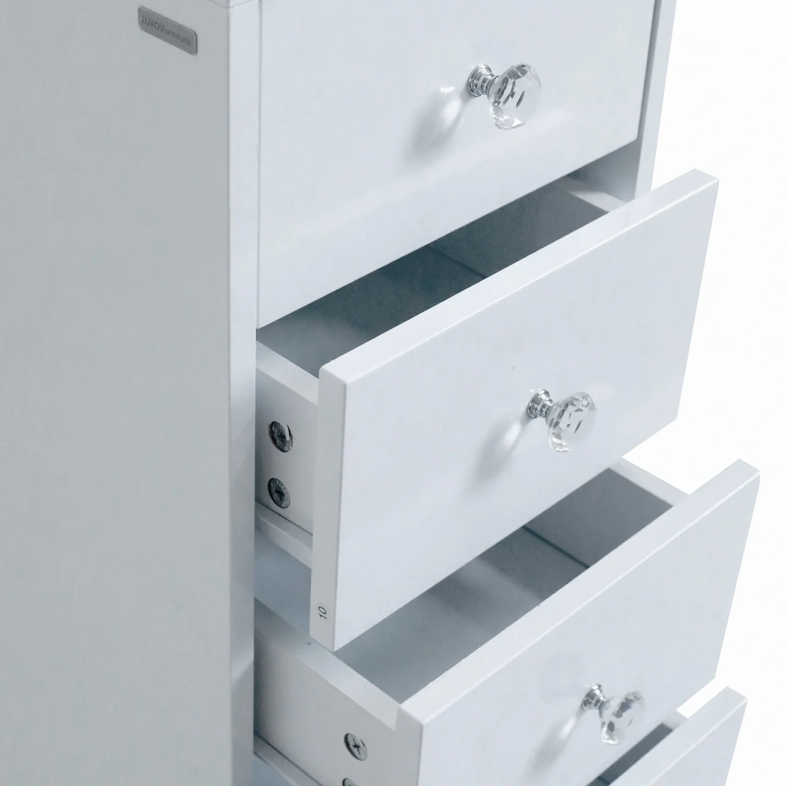 Isobel LED Makeup Storage Shelf with Drawers in White - Image 4
