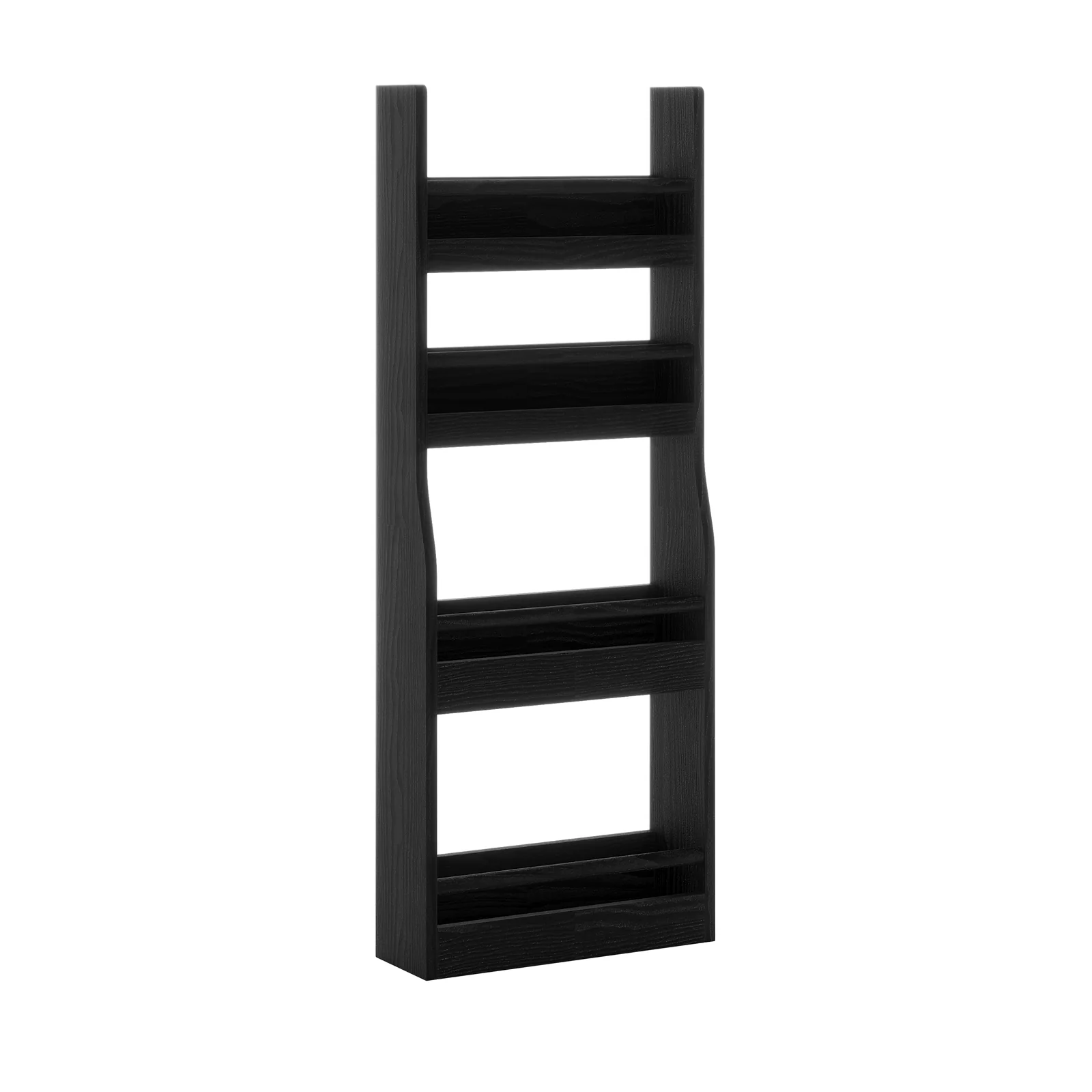 Chastor 100cm Hardwood Slim Storage Spice Rack in Black - Image 5